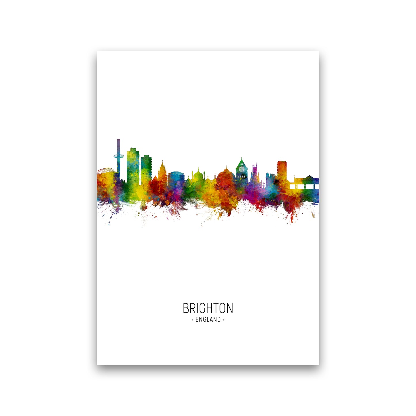 Brighton England Skyline Portrait Art Print by Michael Tompsett Print Only