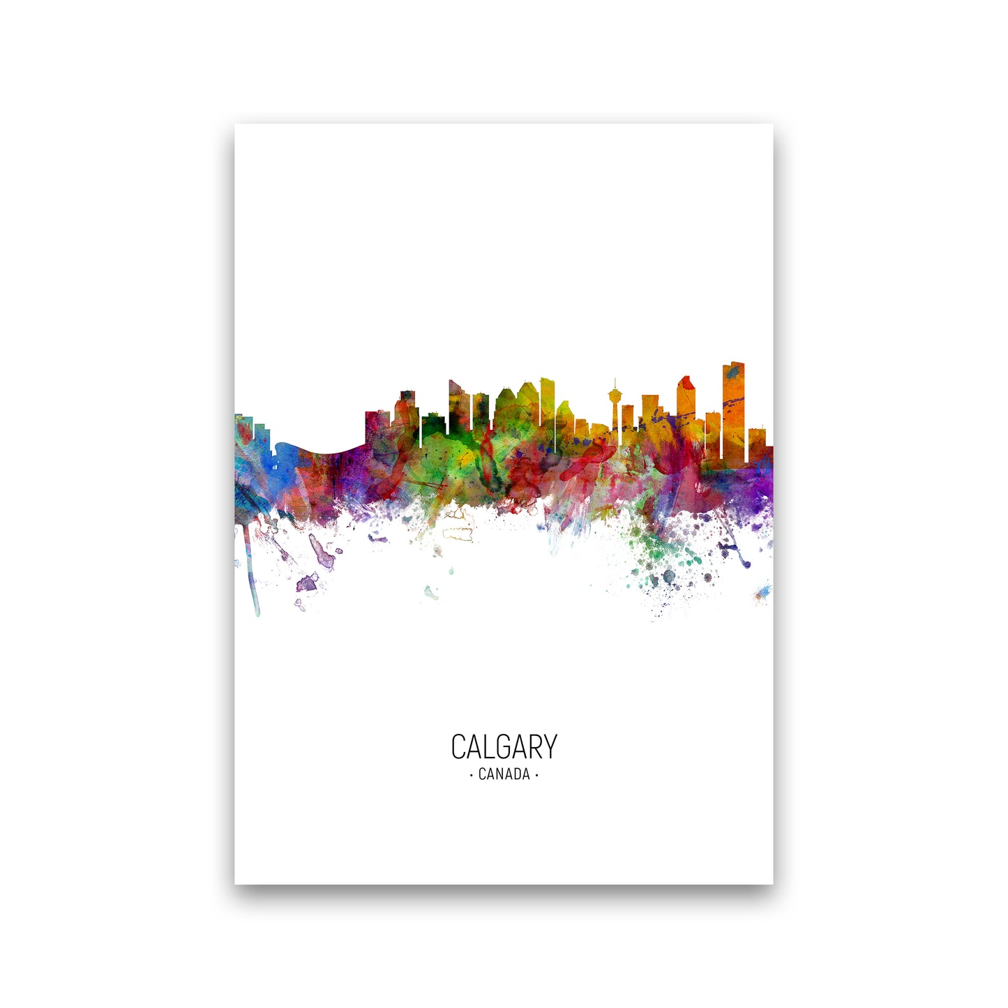 Calgary Canada Skyline Portrait Art Print by Michael Tompsett Print Only