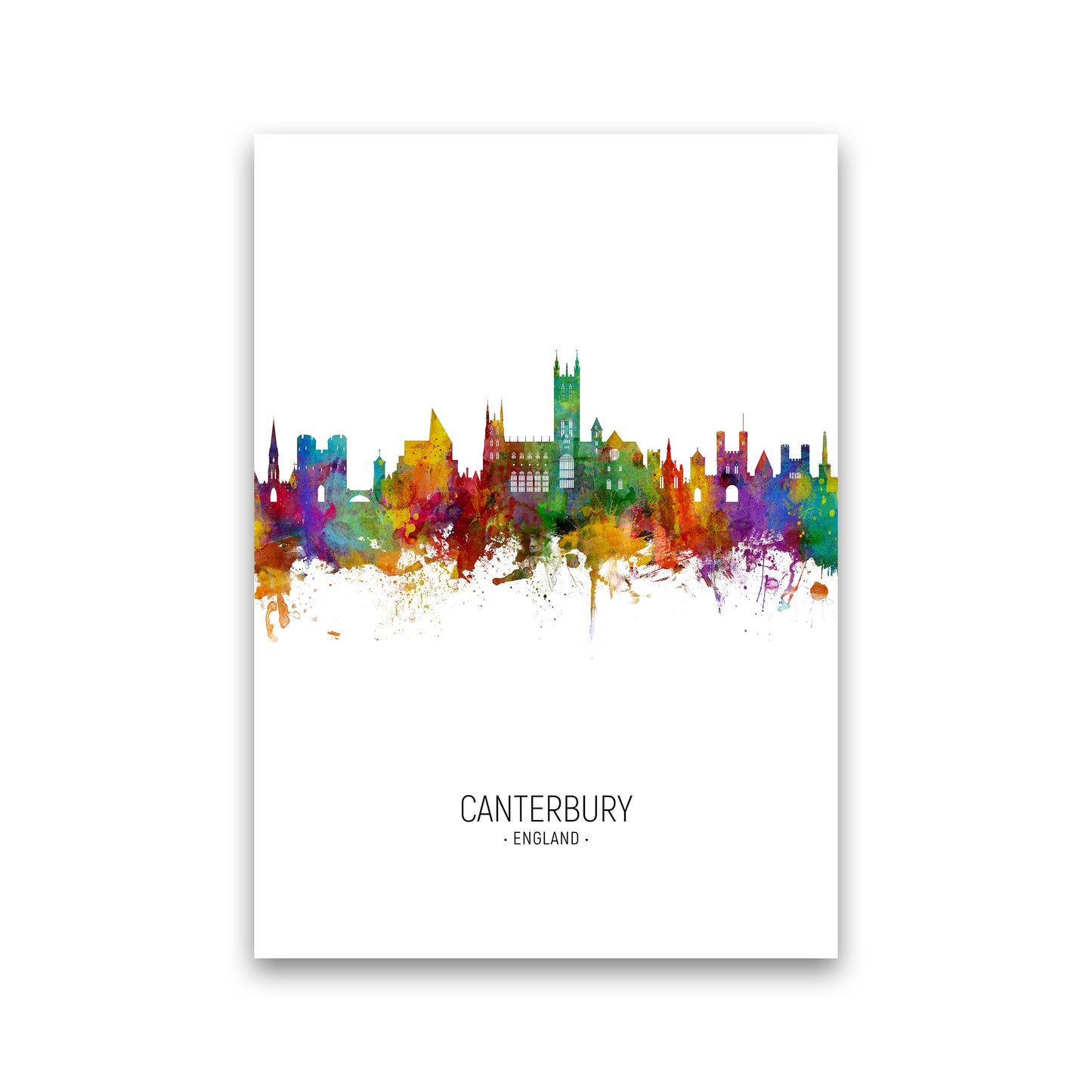 Canterbury England Skyline Portrait Art Print by Michael Tompsett Print Only