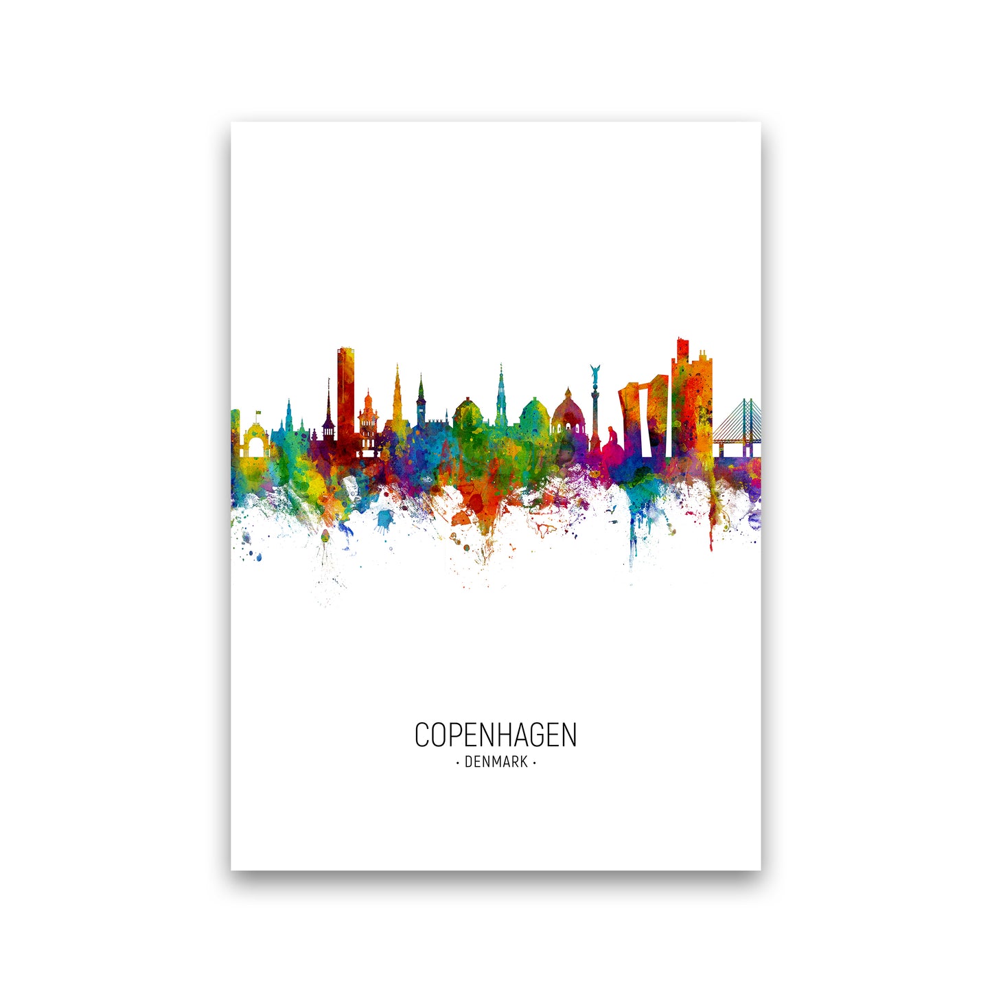 Copenhagen Denmark Skyline Portrait Art Print by Michael Tompsett Print Only
