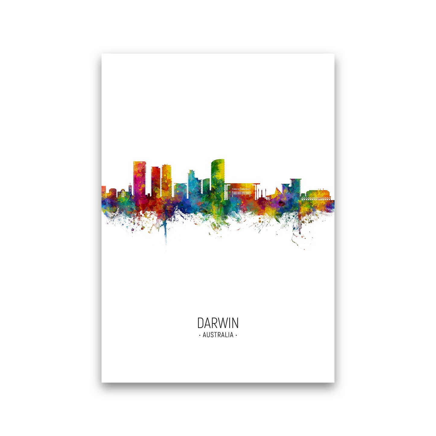 Darwin Australia Skyline Portrait Art Print by Michael Tompsett Print Only