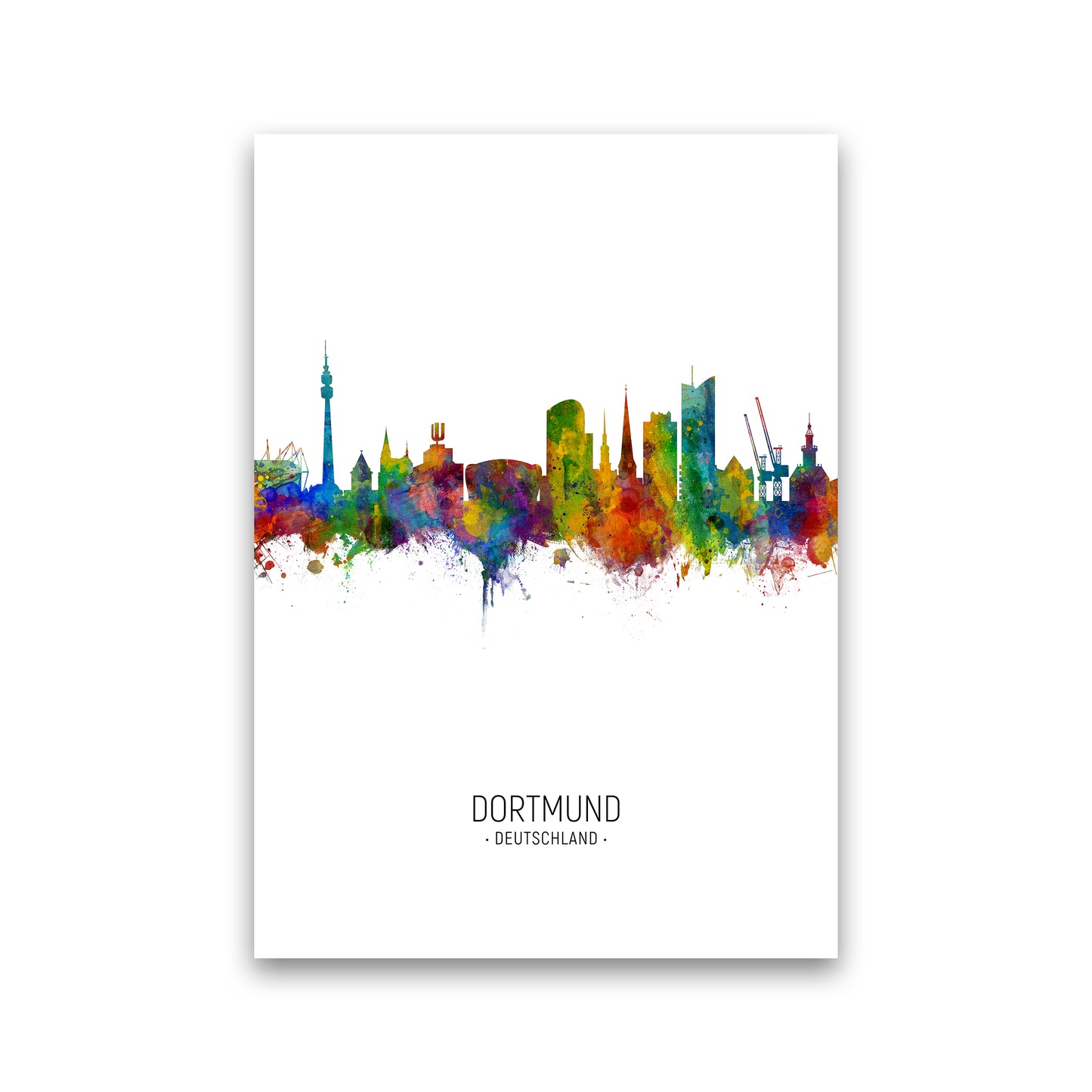 Dortmund Germany Skyline Portrait Art Print by Michael Tompsett Print Only