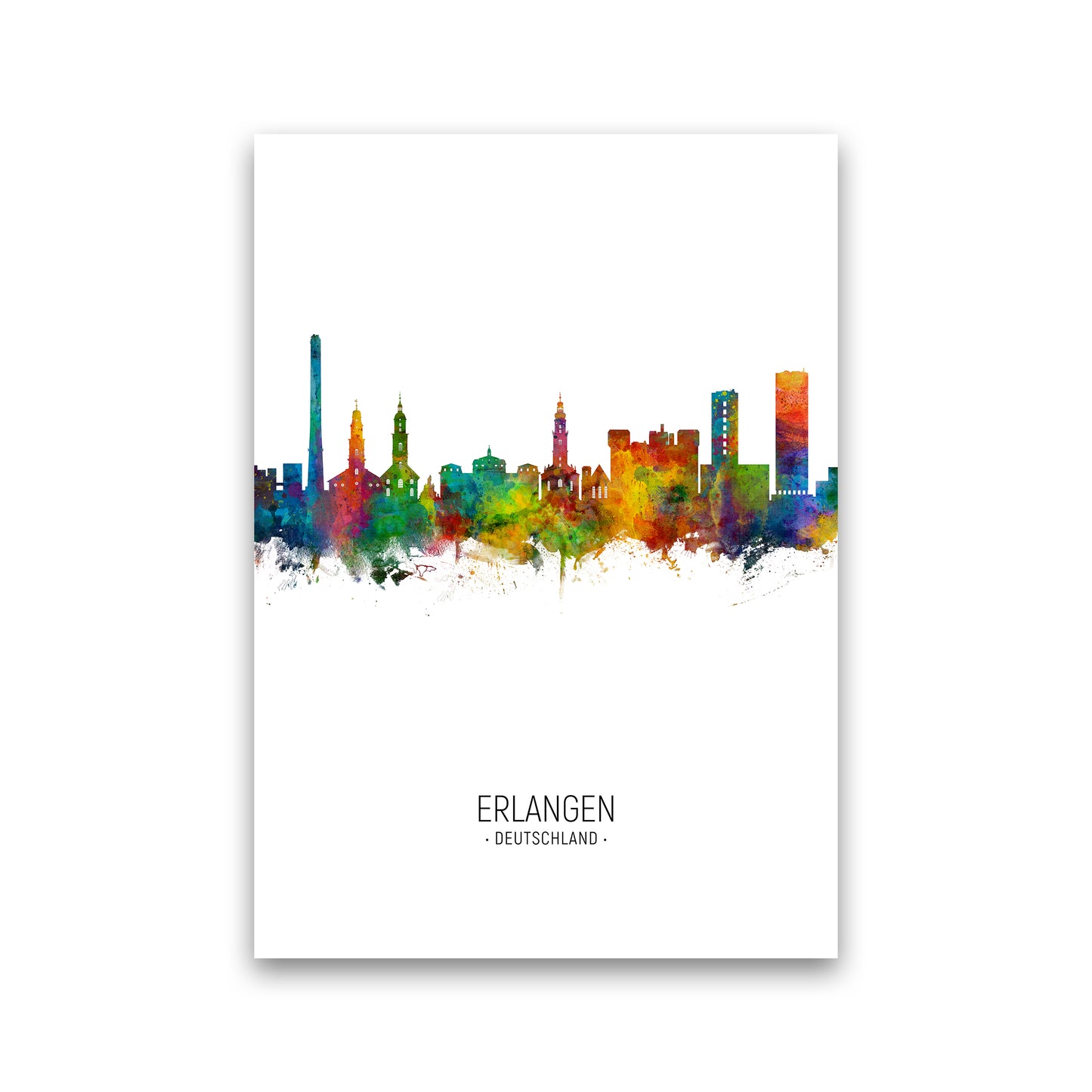 Erlangen Germany Skyline Portrait Art Print by Michael Tompsett Print Only