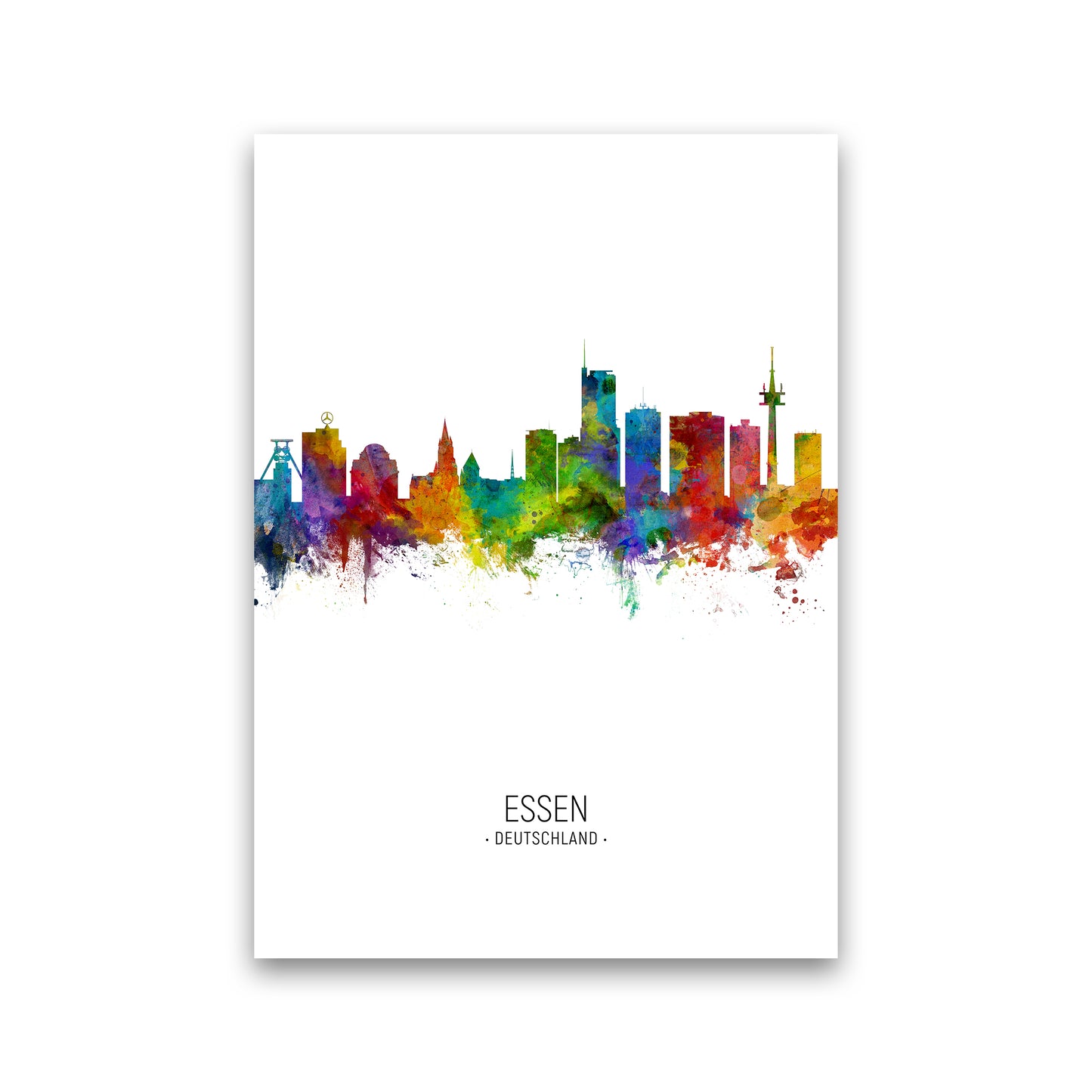 Essen Germany Skyline Portrait Art Print by Michael Tompsett Print Only