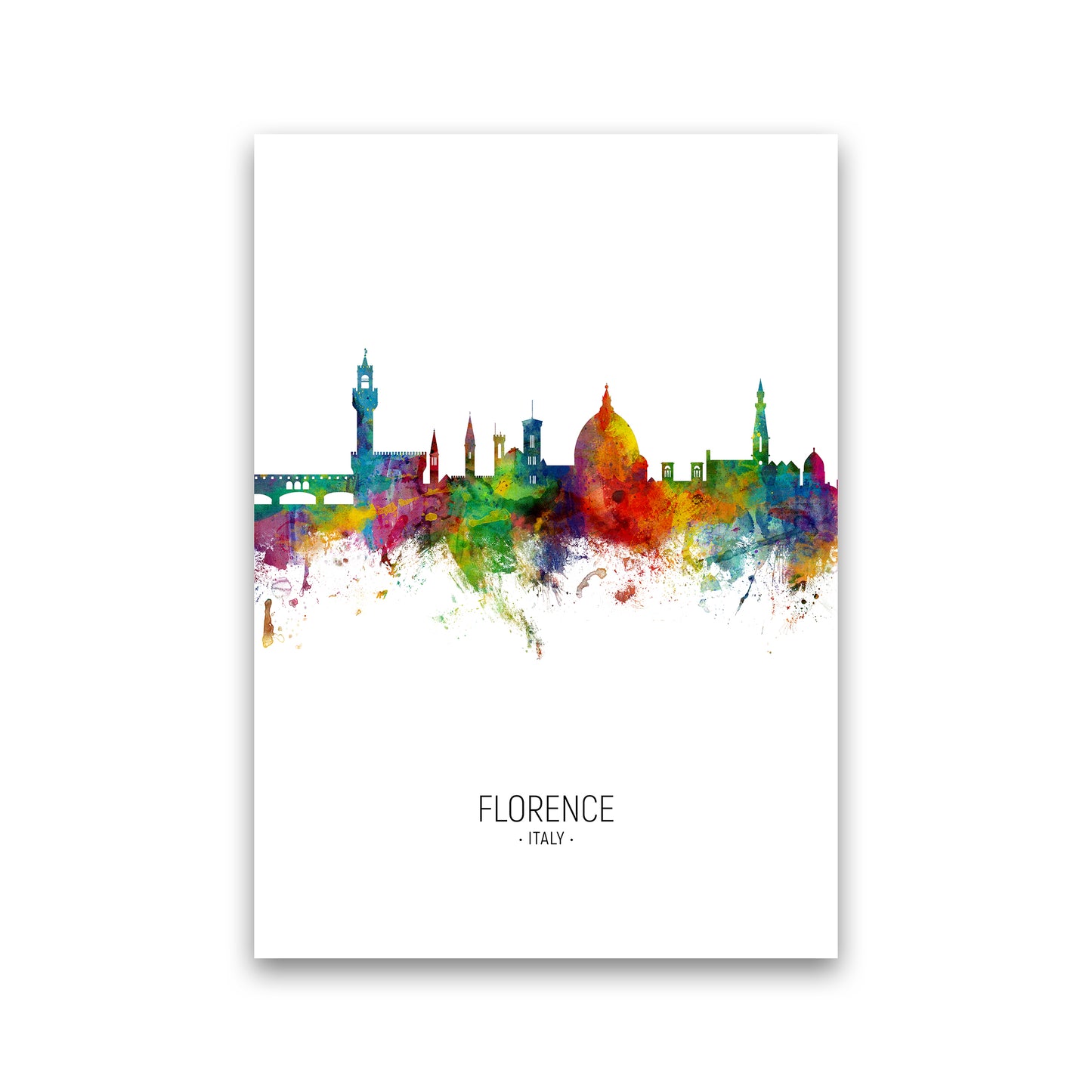 Florence Italy Skyline Portrait Art Print by Michael Tompsett Print Only
