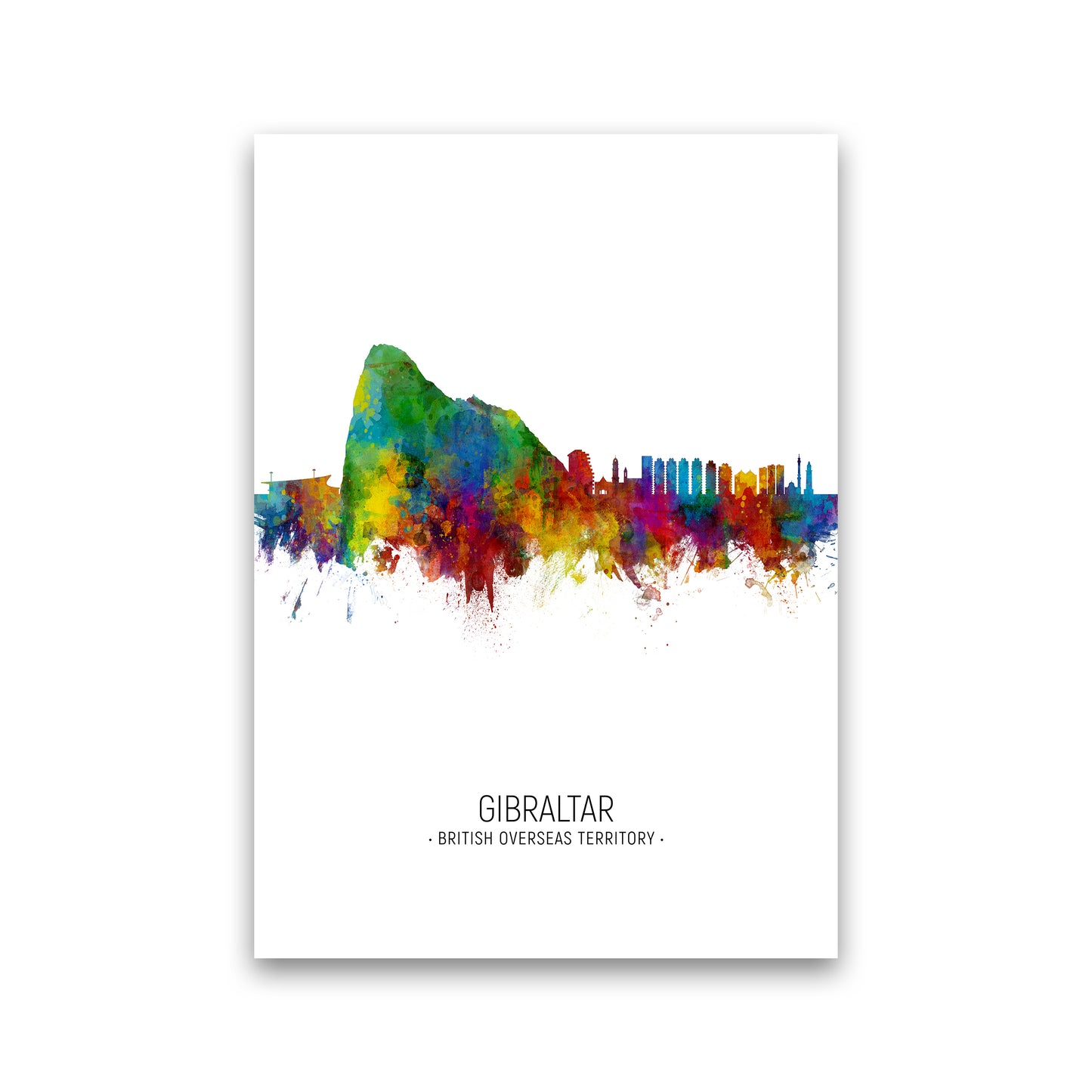 Gibraltar Skyline Portrait Art Print by Michael Tompsett Print Only