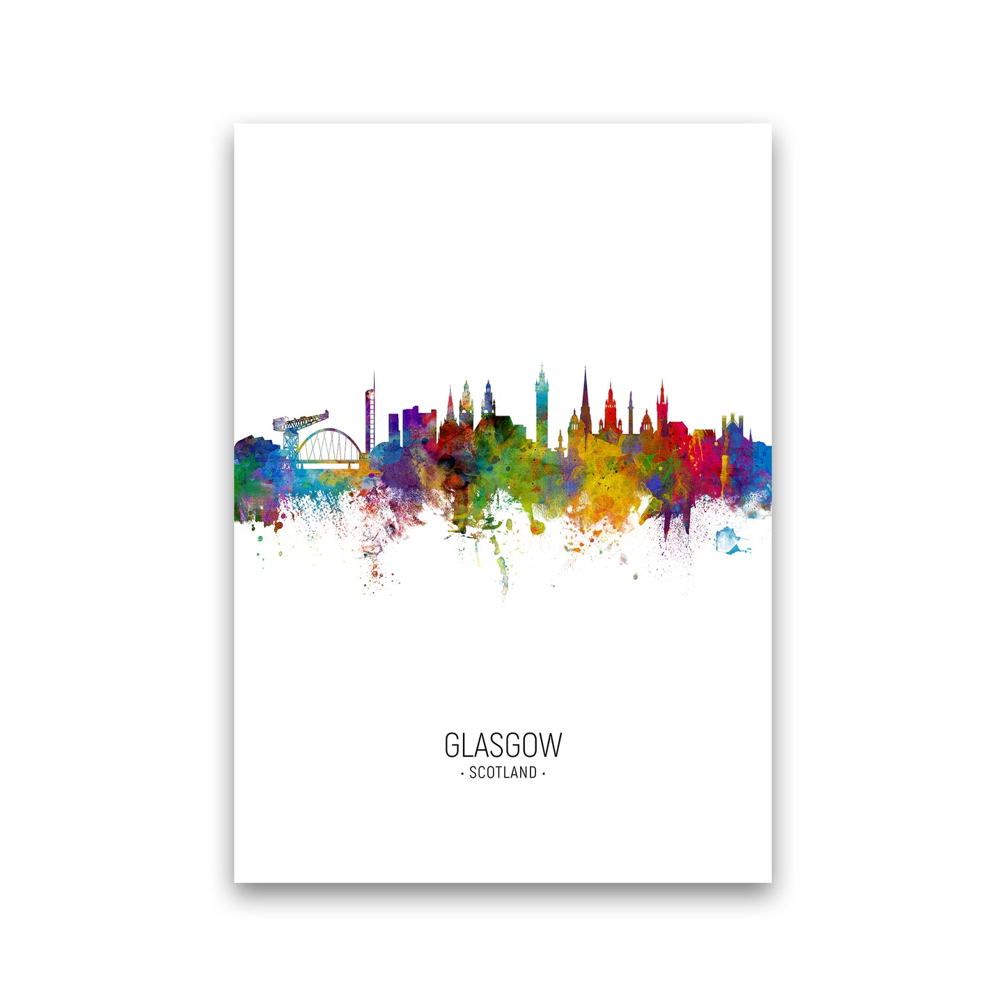 Glasgow Scotland Skyline Portrait Art Print by Michael Tompsett Print Only