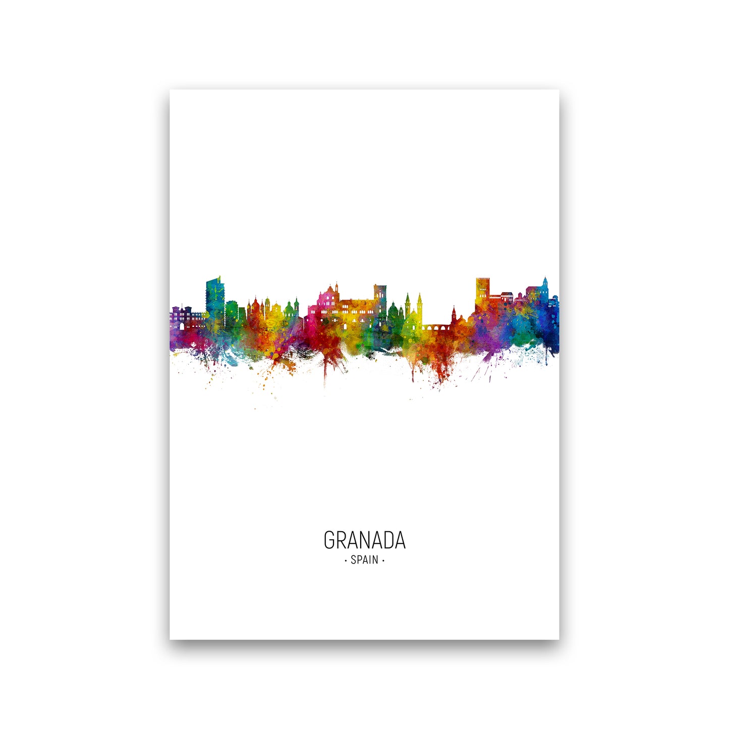 Granada Spain Skyline Portrait Art Print by Michael Tompsett Print Only