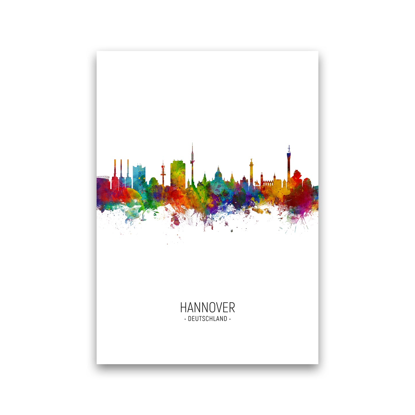 Hannover Germany Skyline Portrait Art Print by Michael Tompsett Print Only