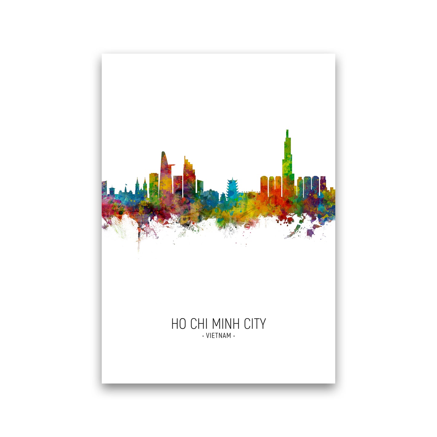 Ho Chi Minh City Vietnam Skyline Portrait Art Print by Michael Tompsett Print Only