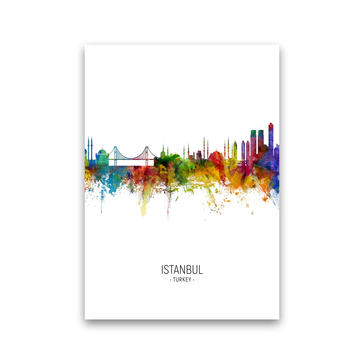 Istanbul Turkey Skyline Portrait Art Print by Michael Tompsett Print Only