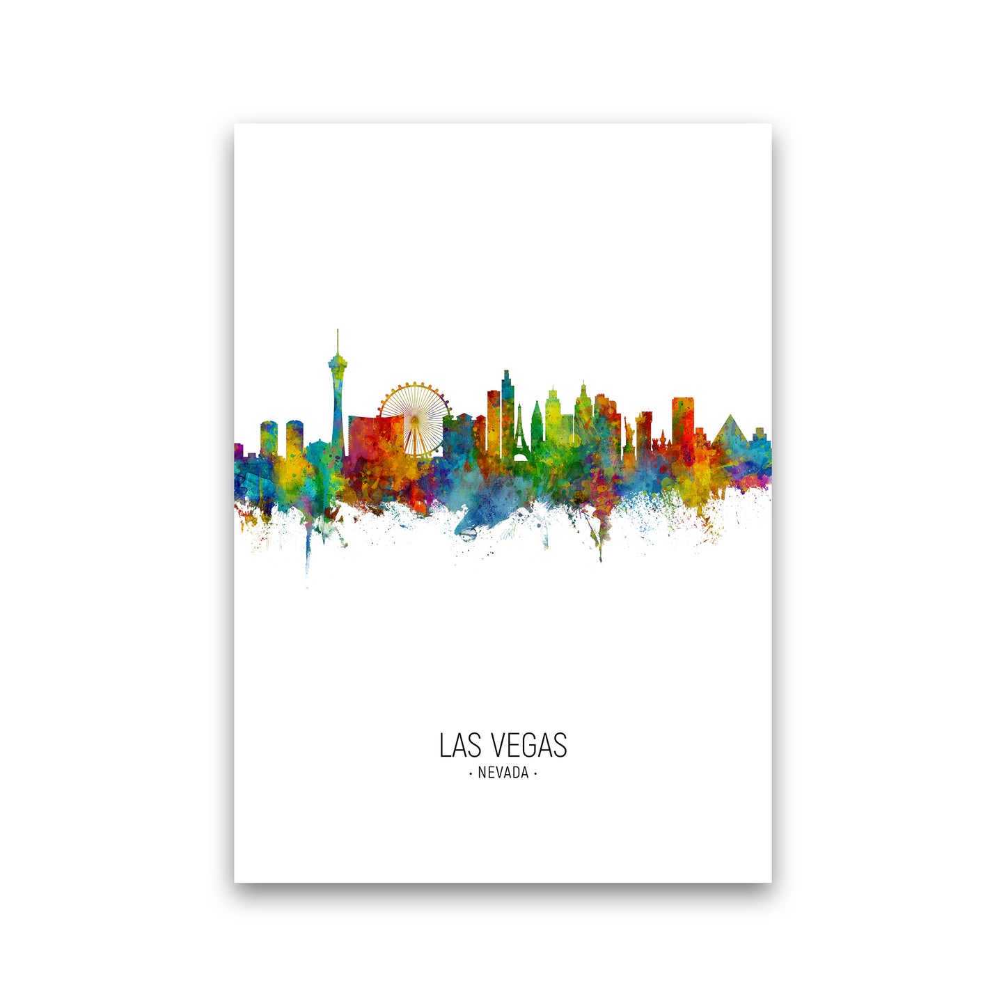 Las Vegas Nevada Skyline Portrait Art Print by Michael Tompsett Print Only