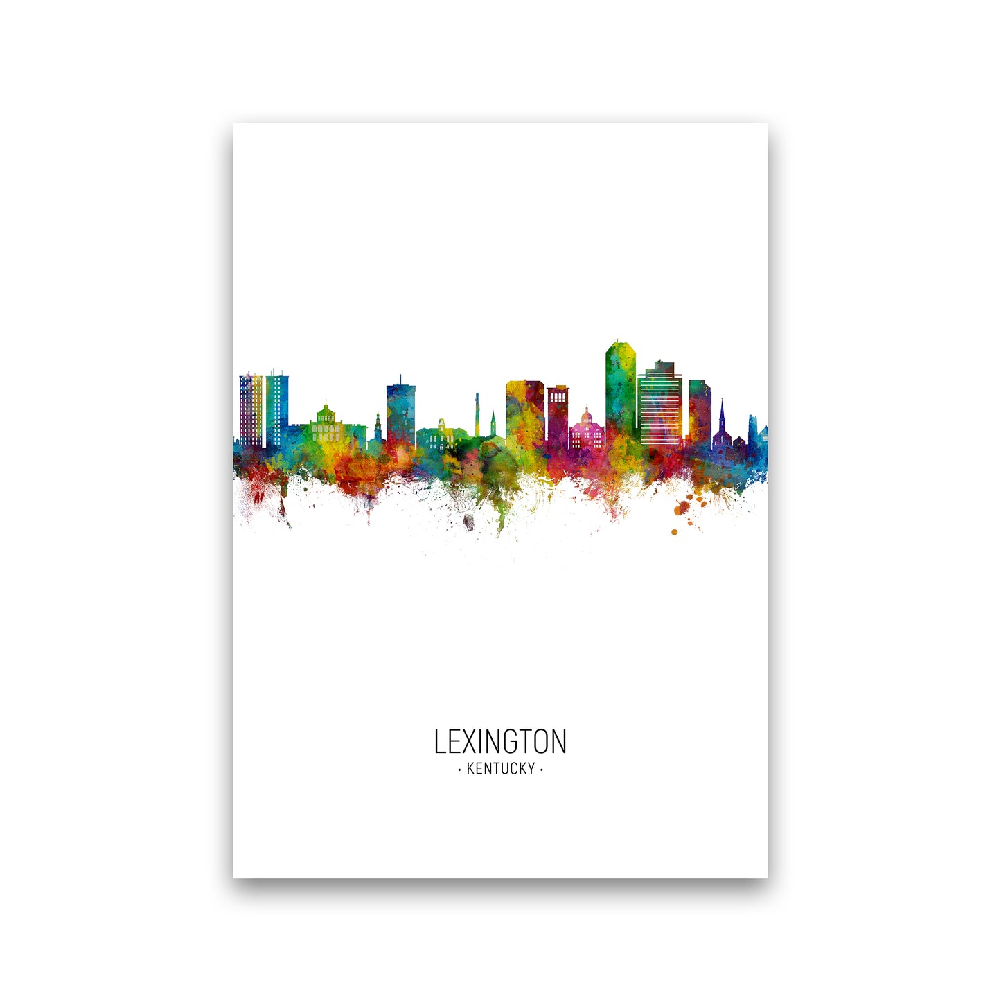 Lexington Kentucky Skyline Portrait Art Print by Michael Tompsett Print Only