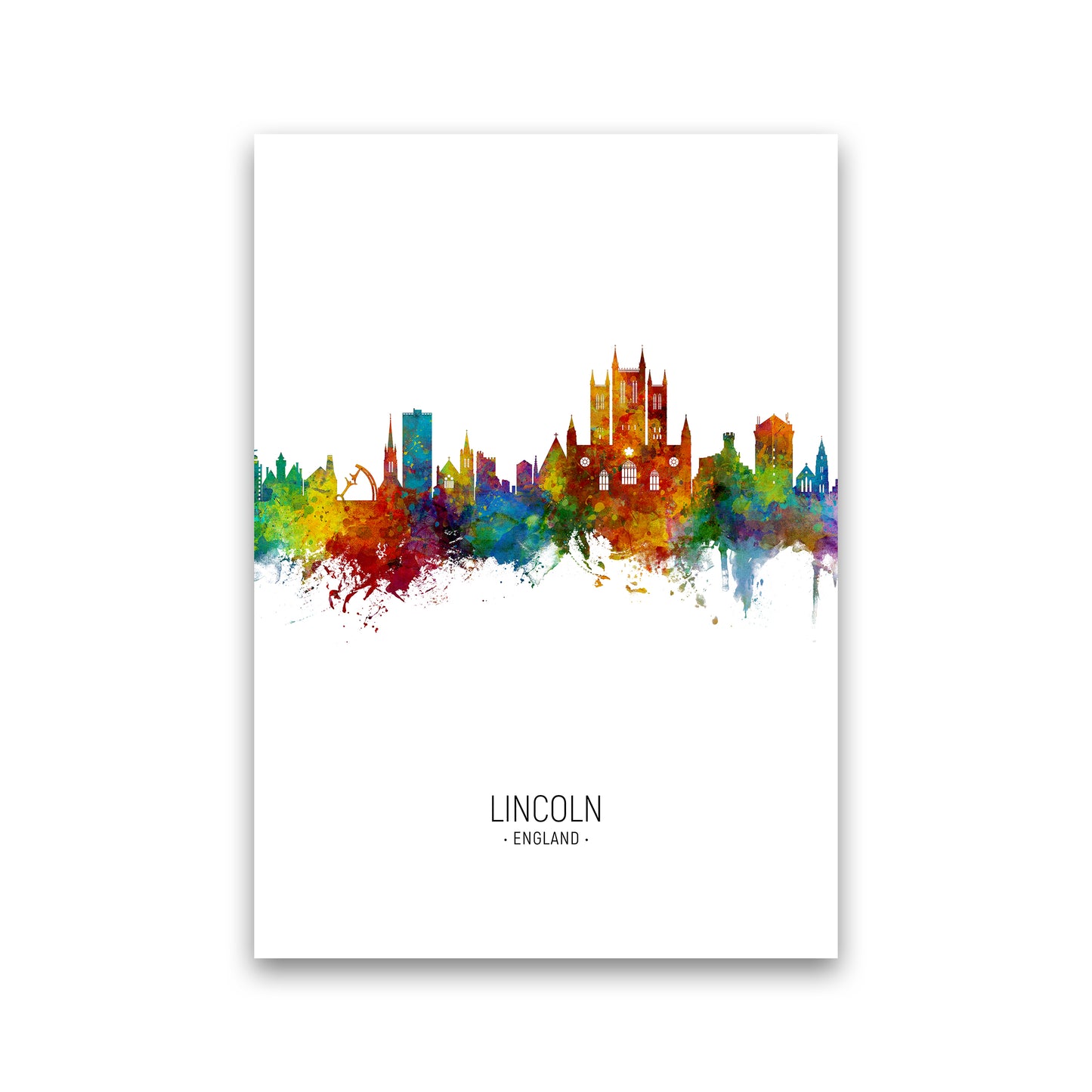 Lincoln England Skyline Portrait Art Print by Michael Tompsett Print Only