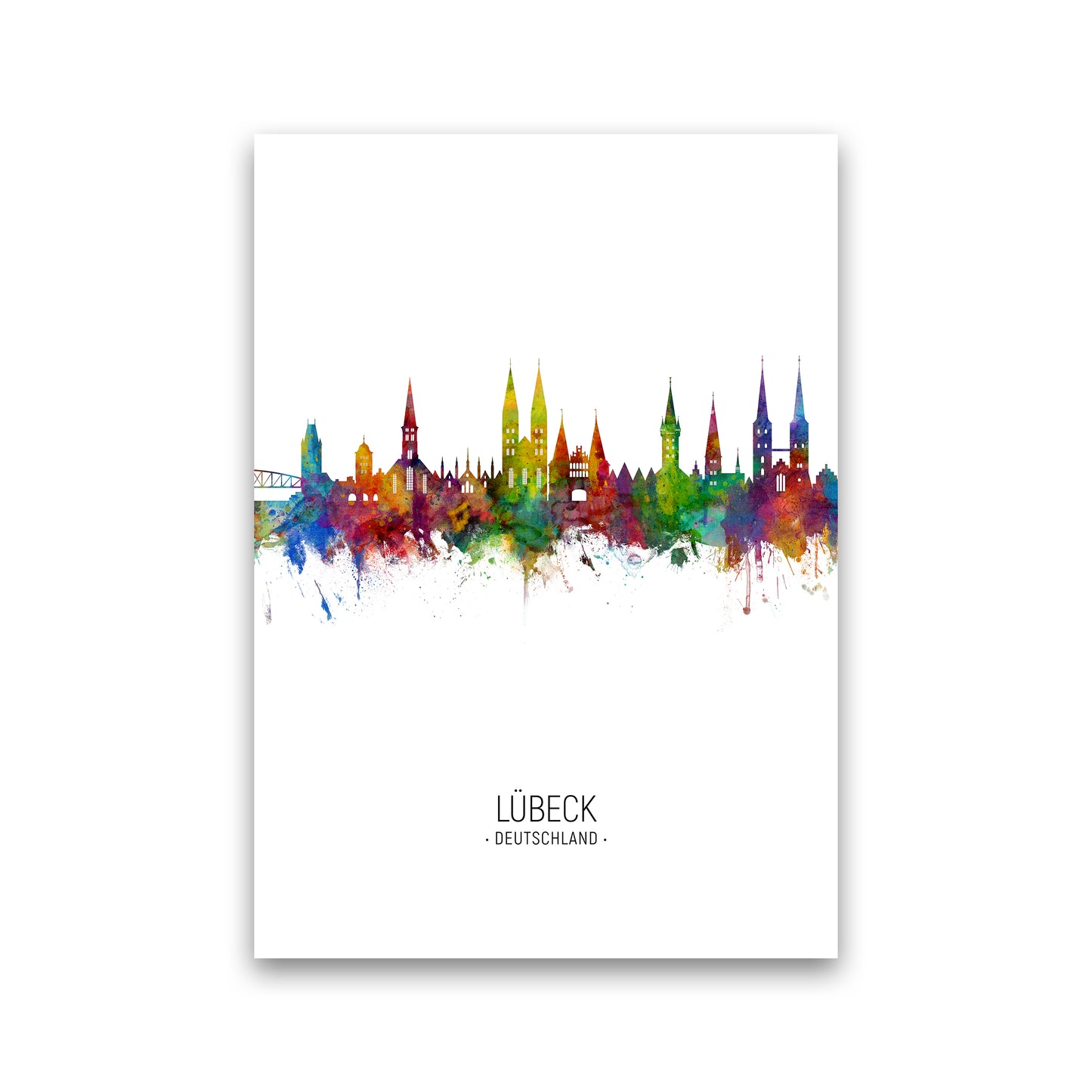Lubeck Germany Skyline Portrait Art Print by Michael Tompsett Print Only