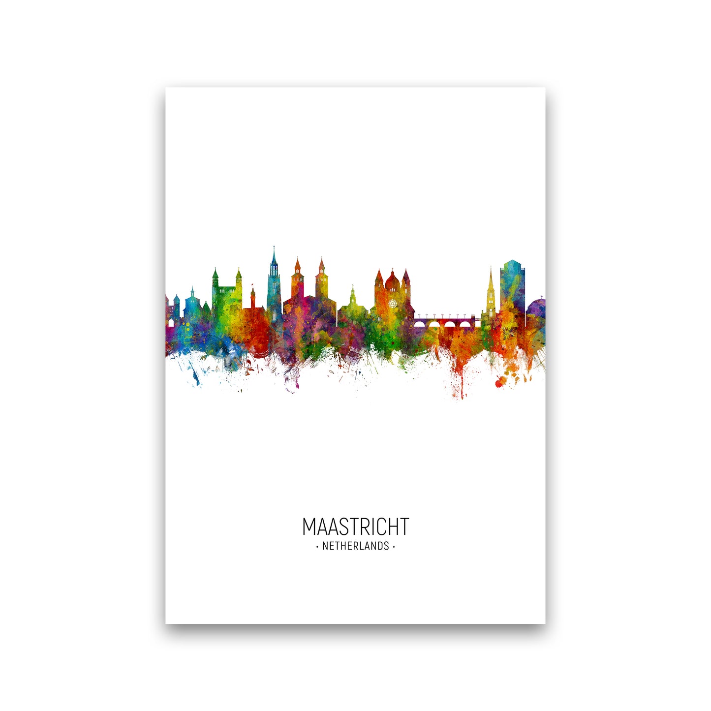 Maastricht Netherlands Skyline Portrait Art Print by Michael Tompsett Print Only