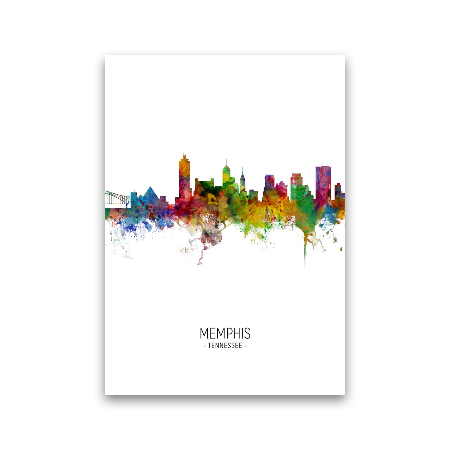 Memphis Tennessee Skyline Portrait Art Print by Michael Tompsett Print Only