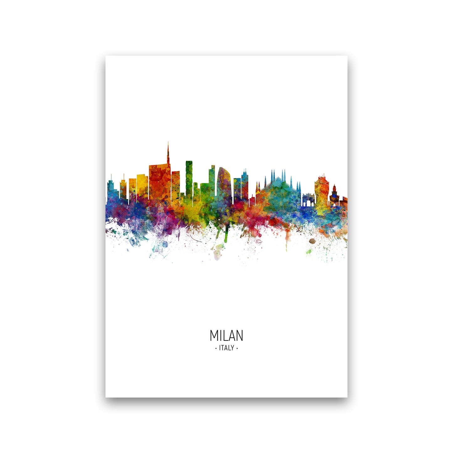 Milan Italy Skyline Portrait Art Print by Michael Tompsett Print Only