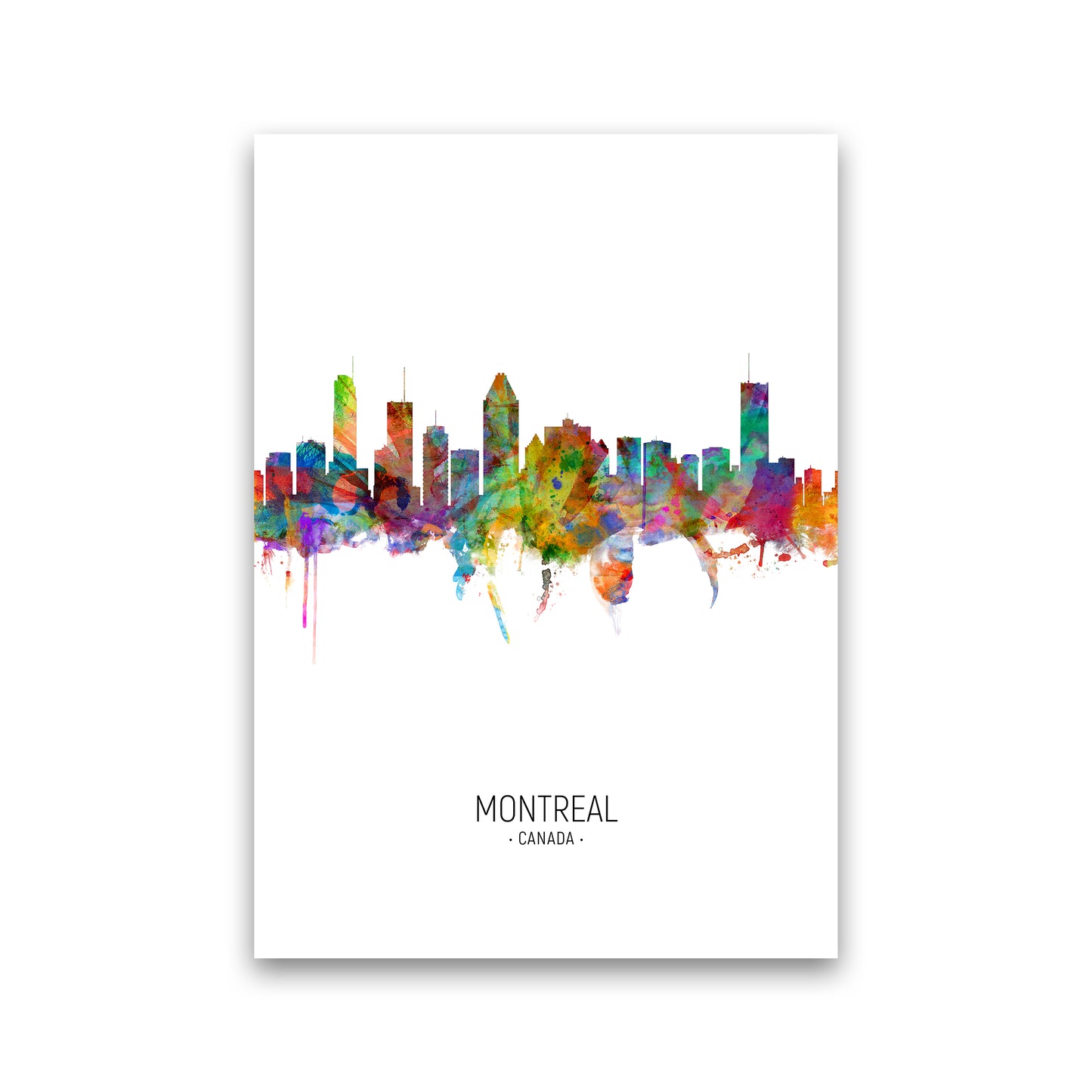 Montreal Canada Skyline Portrait Art Print by Michael Tompsett Print Only