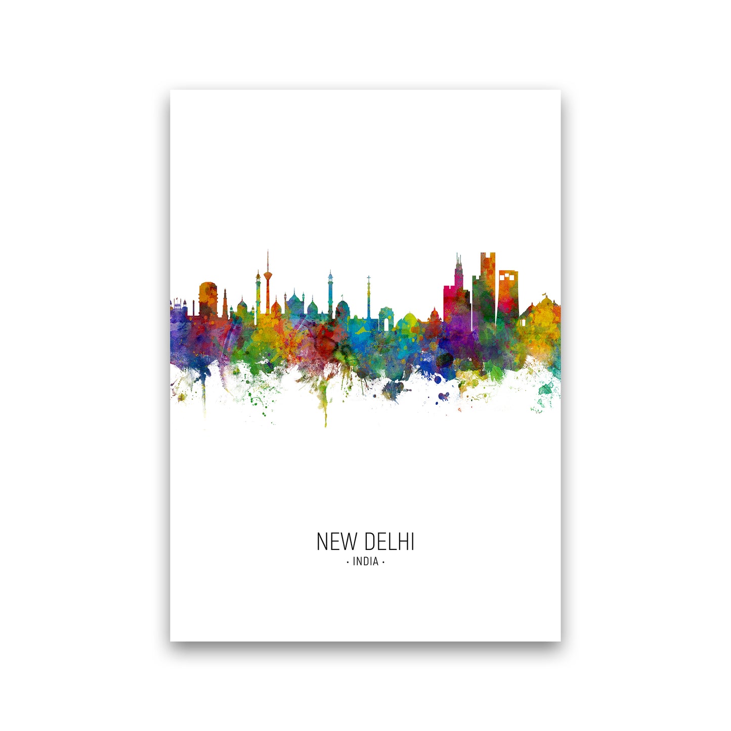 New Delhi India Skyline Portrait Art Print by Michael Tompsett Print Only