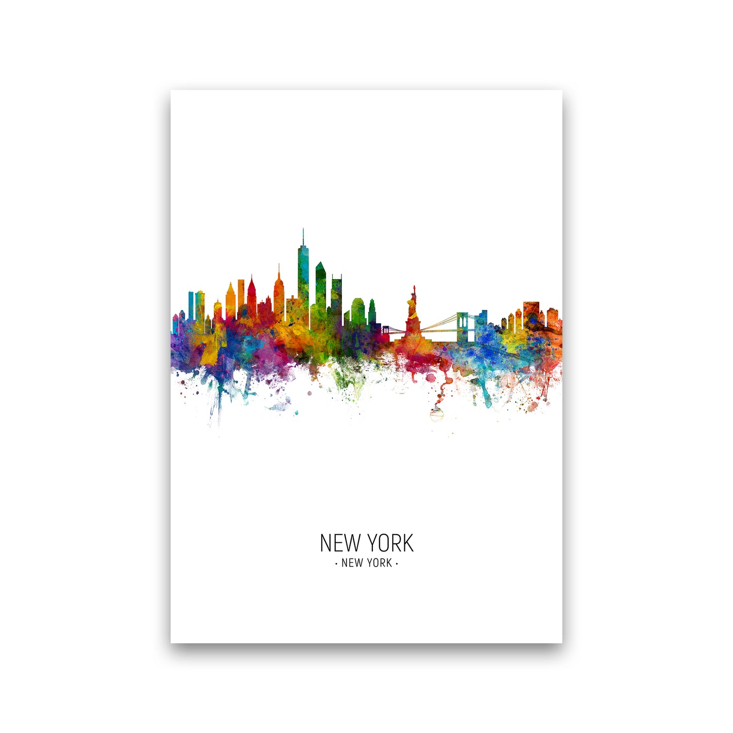 New York New York Skyline Portrait Art Print by Michael Tompsett Print Only