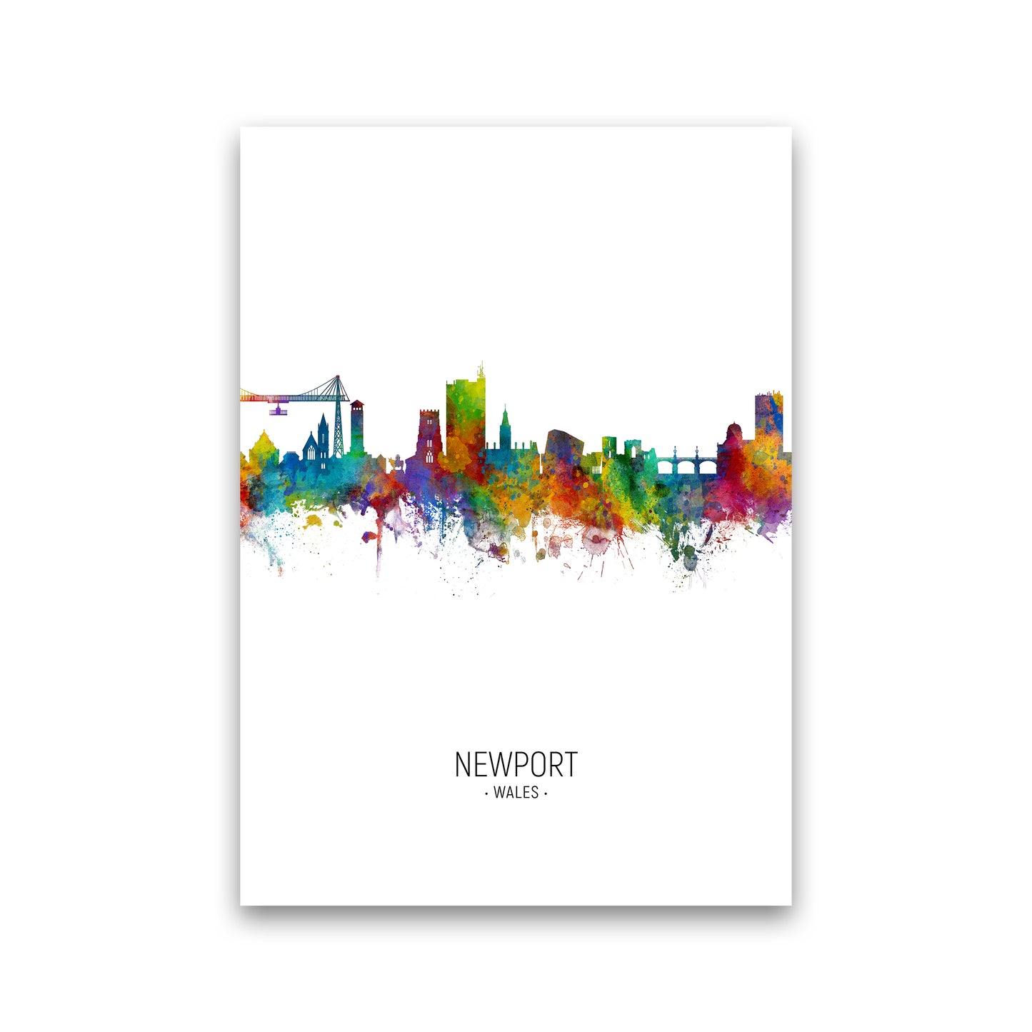Newport Wales Skyline Portrait Art Print by Michael Tompsett Print Only