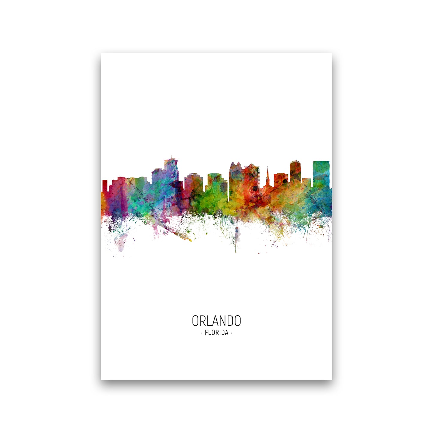 Orlando Florida Skyline Portrait Art Print by Michael Tompsett Print Only