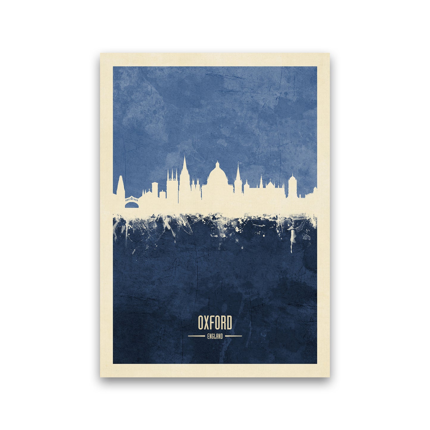 Oxford England Skyline Portrait Navy Art Print by Michael Tompsett Print Only