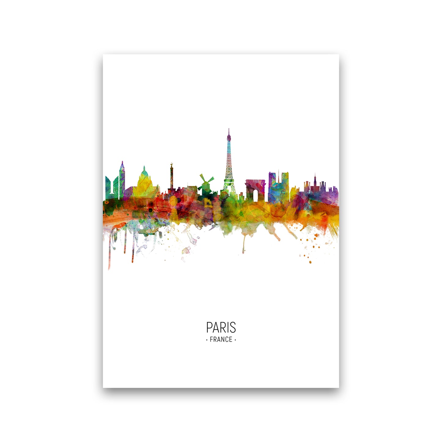 Paris France Skyline Portrait Art Print by Michael Tompsett Print Only