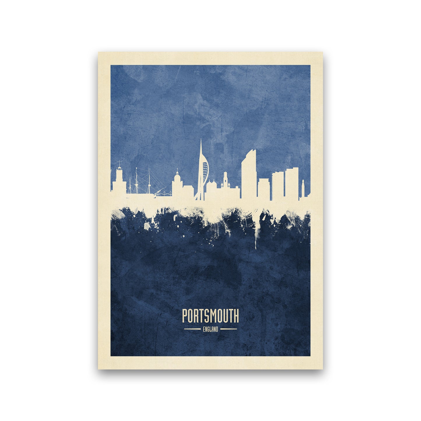 Portsmouth England Skyline Portrait Navy Art Print by Michael Tompsett Print Only