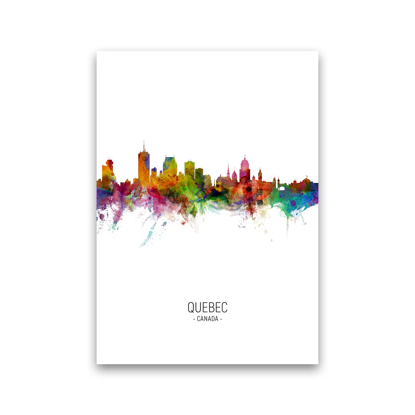 Quebec Canada Skyline Portrait Art Print by Michael Tompsett Print Only