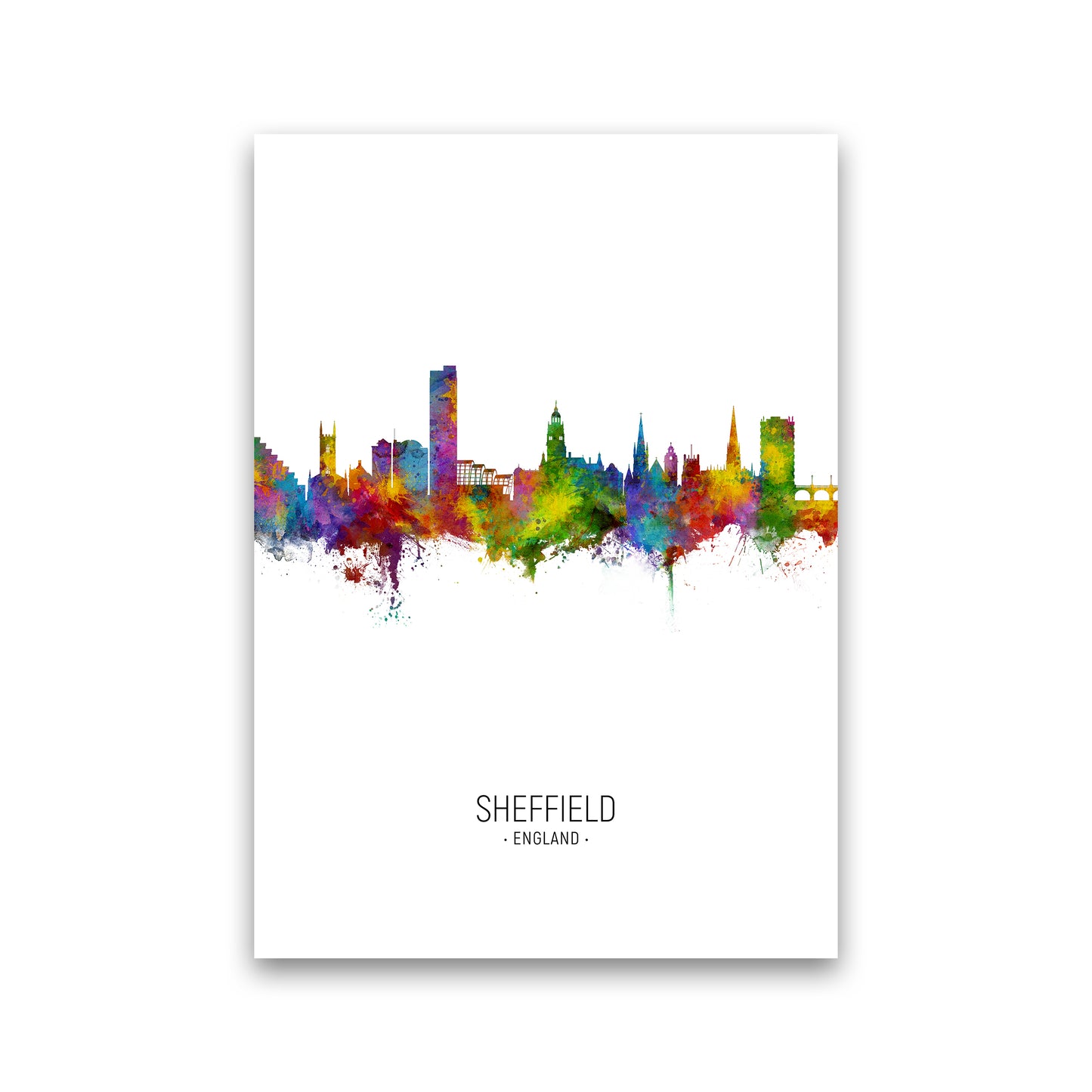 Sheffield England Skyline Portrait Art Print by Michael Tompsett Print Only