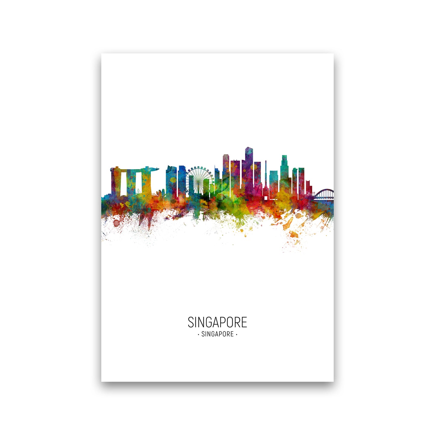 Singapore Singapore Skyline Portrait Art Print by Michael Tompsett Print Only