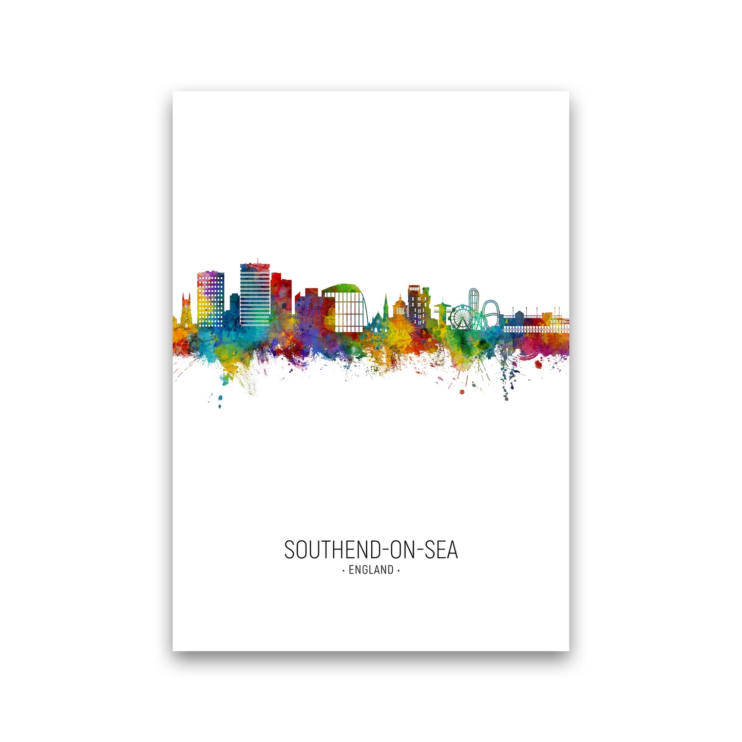 Southend-On-Sea England Skyline Portrait Art Print by Michael Tompsett Print Only