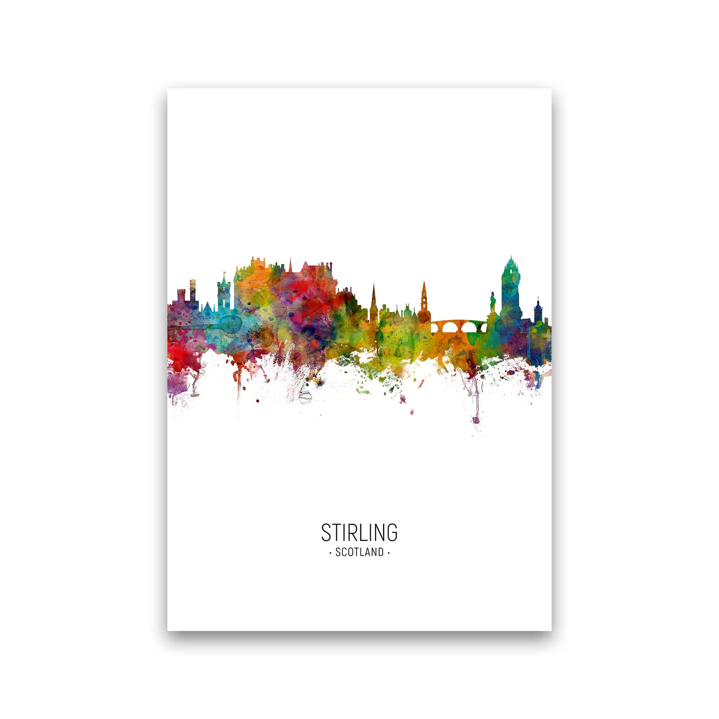Stirling Scotland Skyline Portrait Art Print by Michael Tompsett Print Only