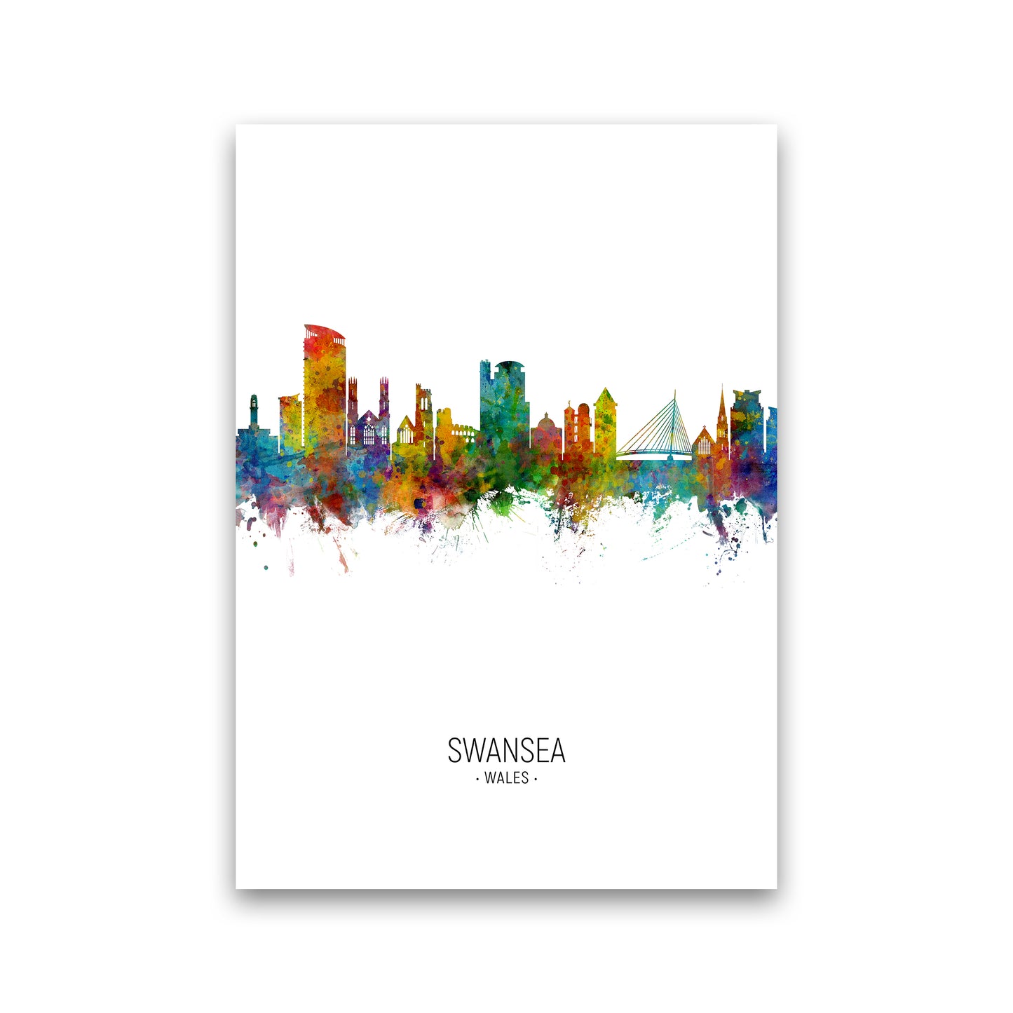 Swansea Wales Skyline Portrait Art Print by Michael Tompsett Print Only