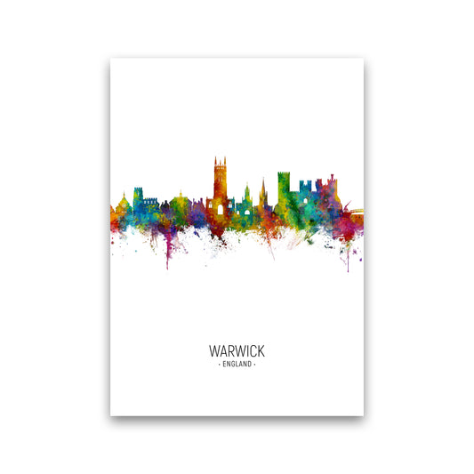Warwick England Skyline Portrait Art Print by Michael Tompsett Print Only