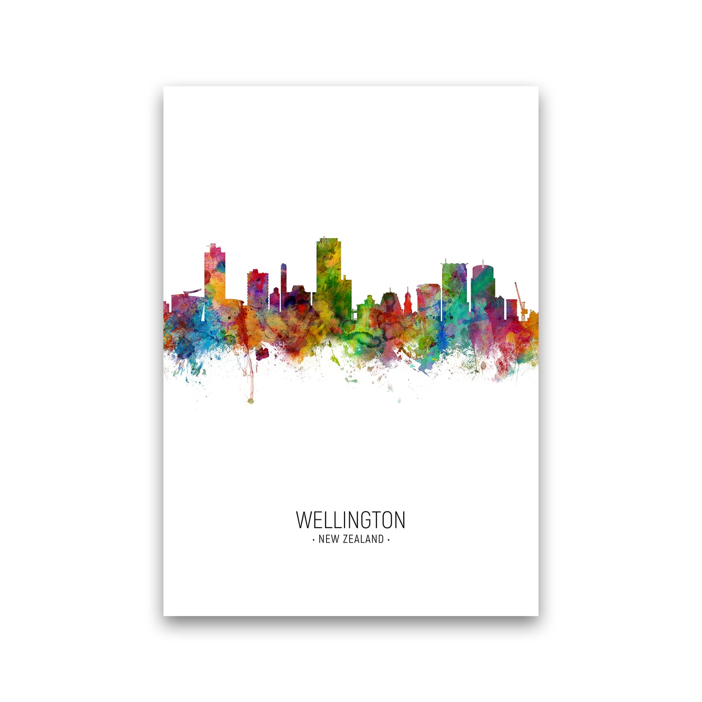 Wellington New Zealand Skyline Portrait Art Print by Michael Tompsett Print Only