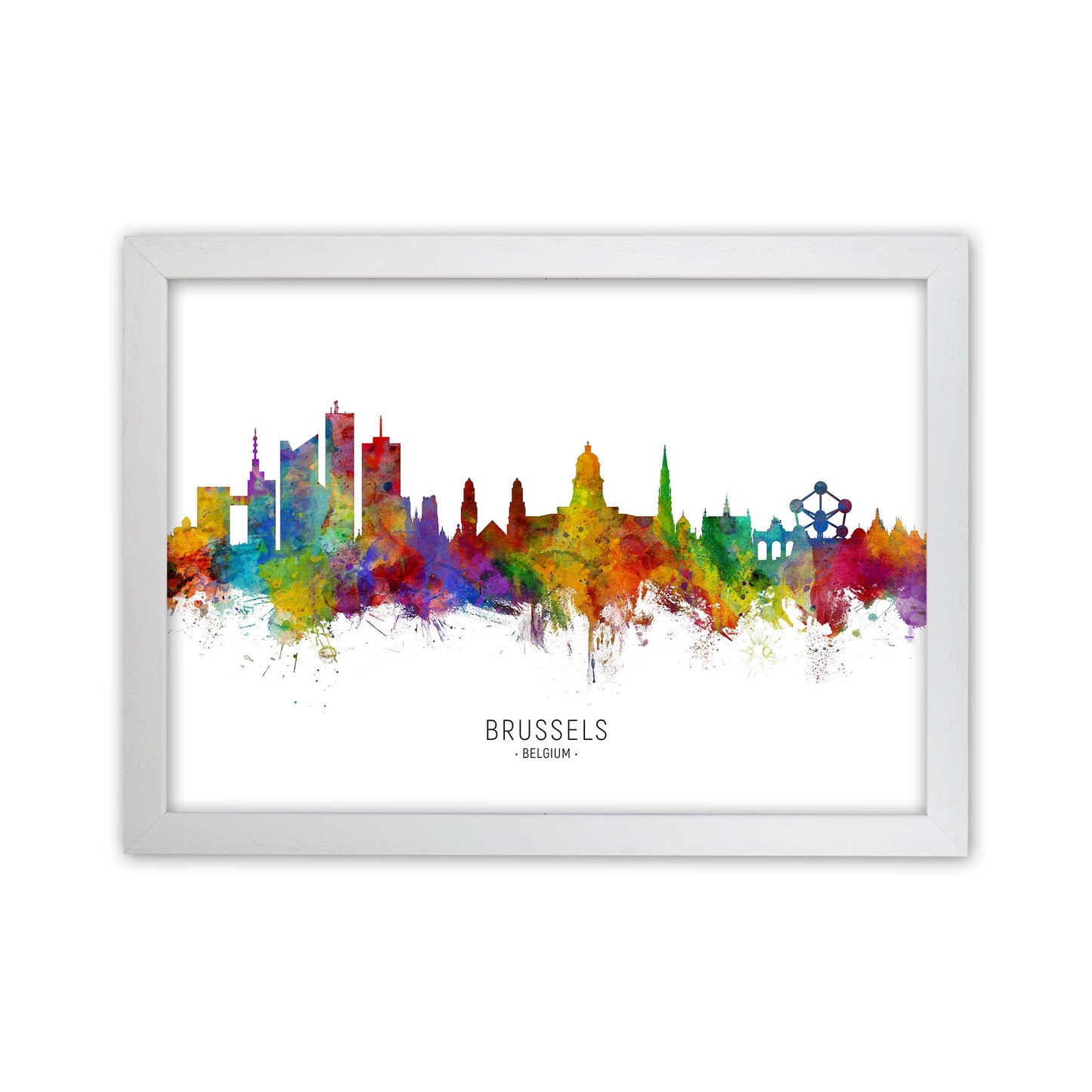 Brussels Belgium Skyline Art Print by Michael Tompsett White Grain