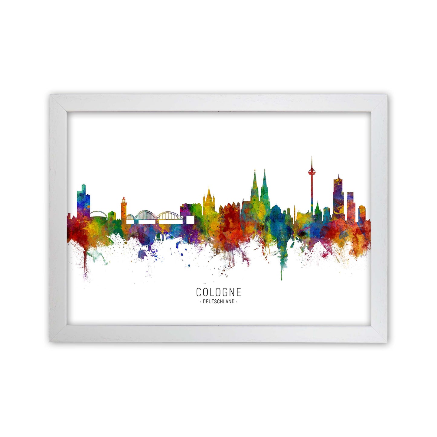 Cologne Deutschland Skyline Art Print by Michael Tompsett White Grain