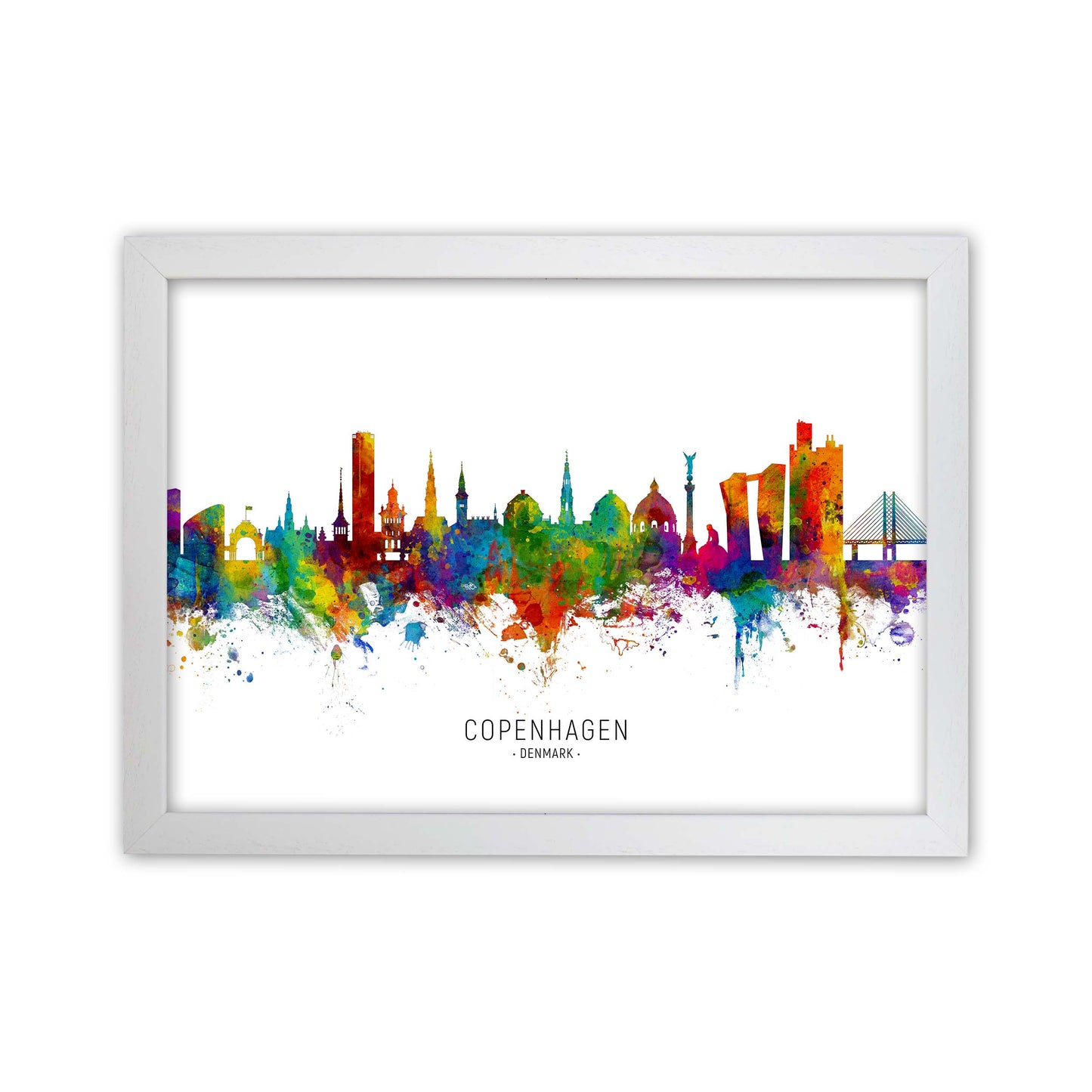Copenhagen Denmark Skyline Art Print by Michael Tompsett White Grain