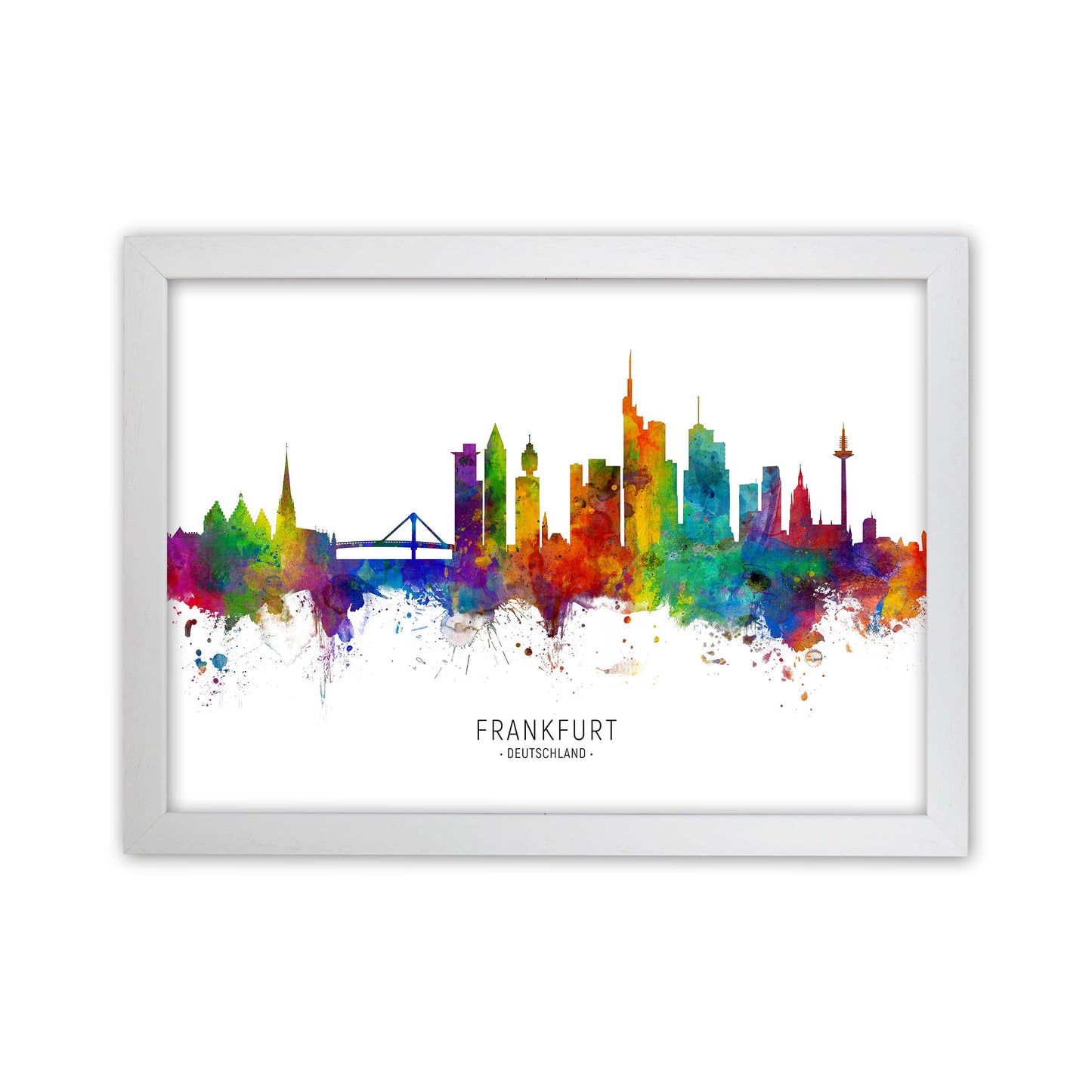 Frankfurt Deutschland Skyline Art Print by Michael Tompsett White Grain