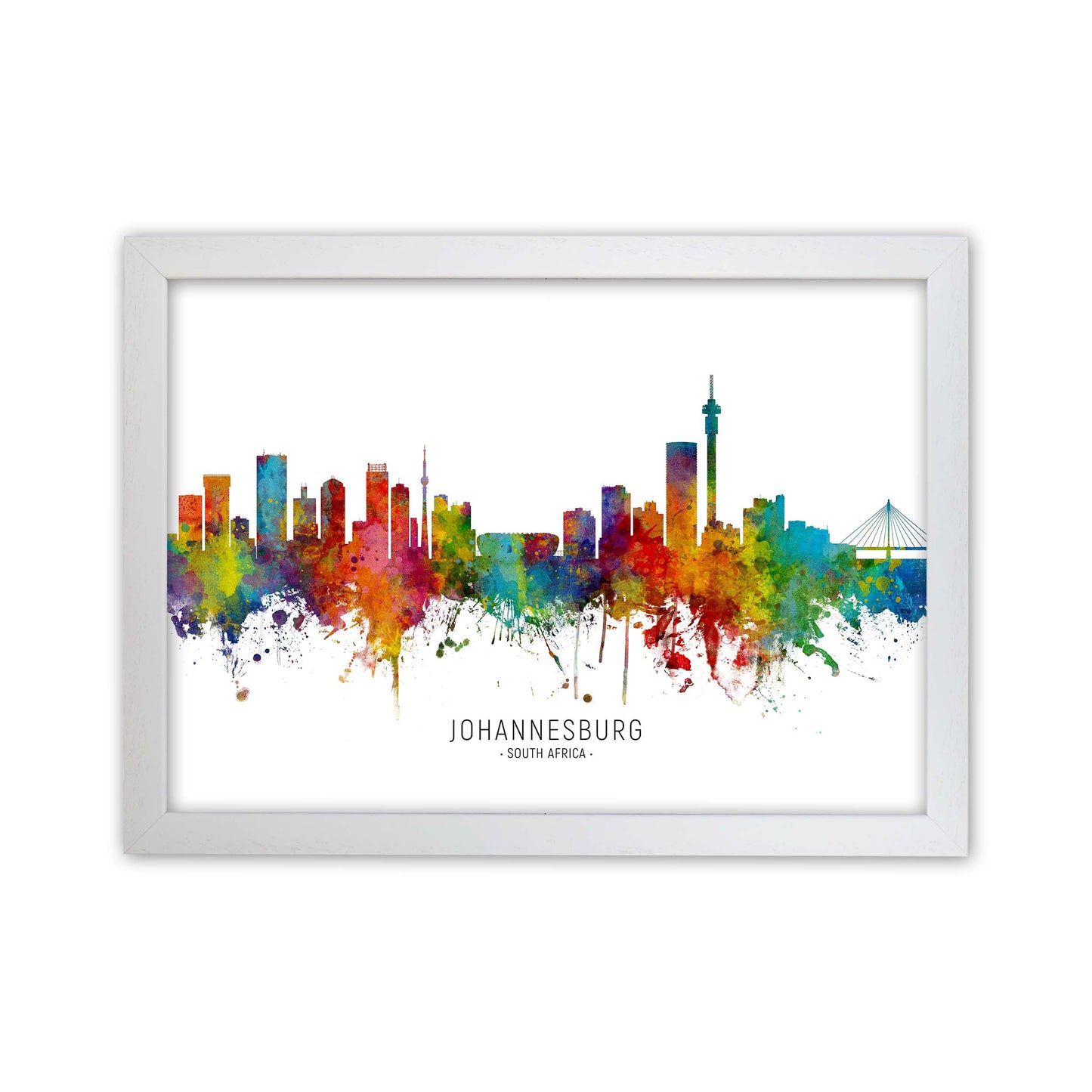 Johannesburg South Africa Skyline Print by Michael Tompsett White Grain
