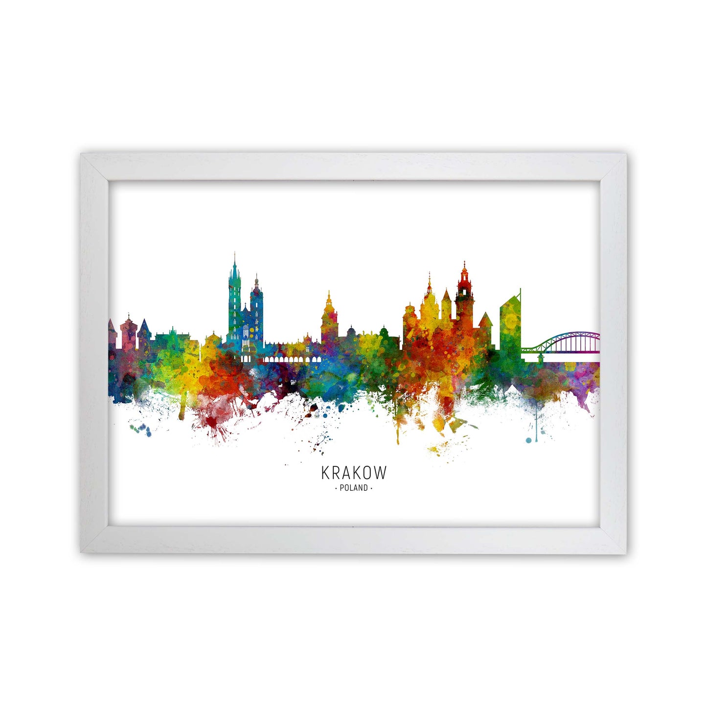 Krakow Poland Skyline Art Print by Michael Tompsett White Grain