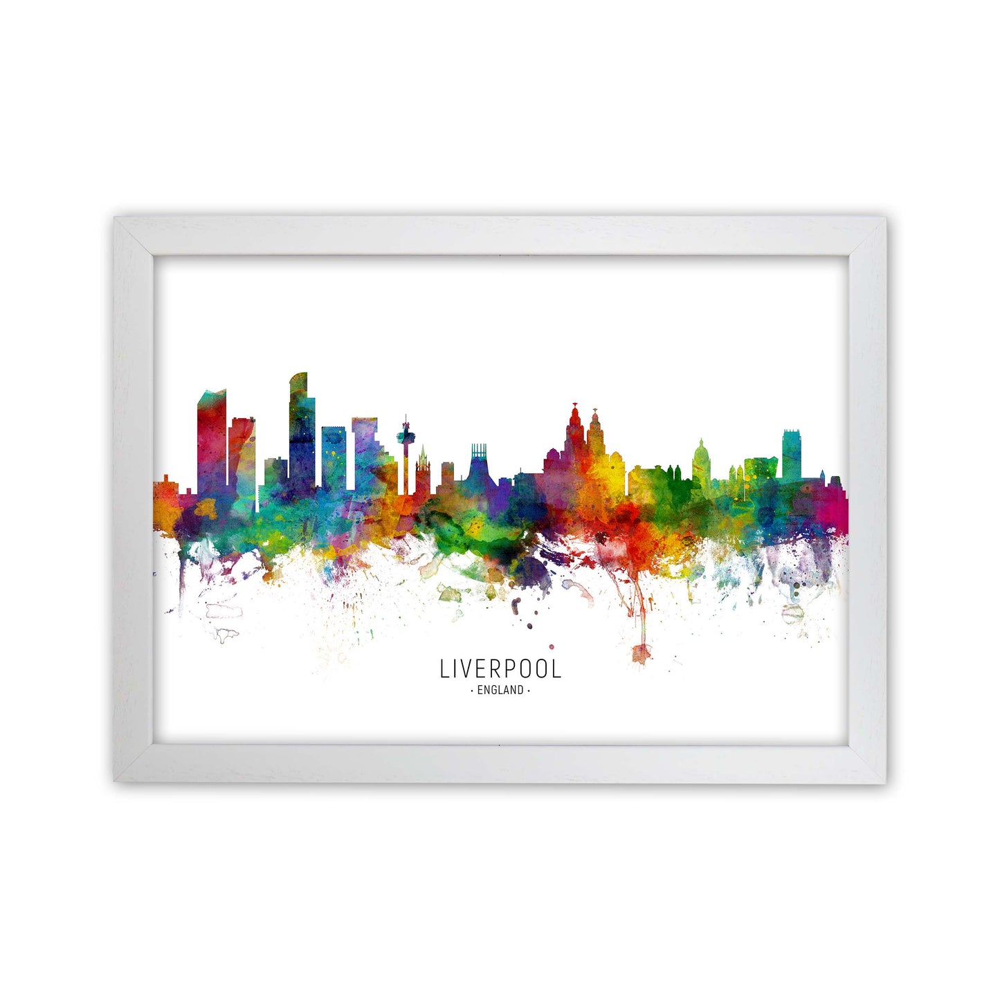 Liverpool England Skyline Art Print by Michael Tompsett White Grain