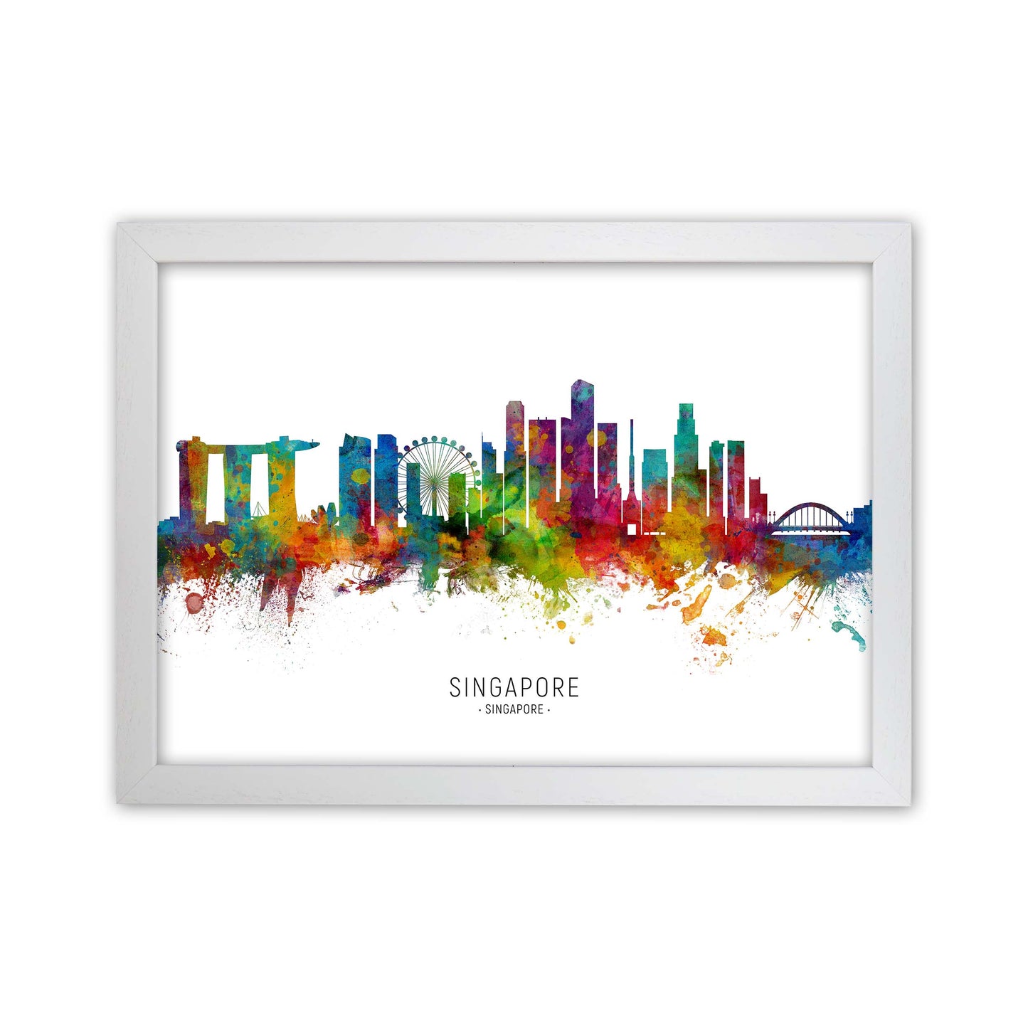 Singapore Singapore Skyline Art Print by Michael Tompsett White Grain