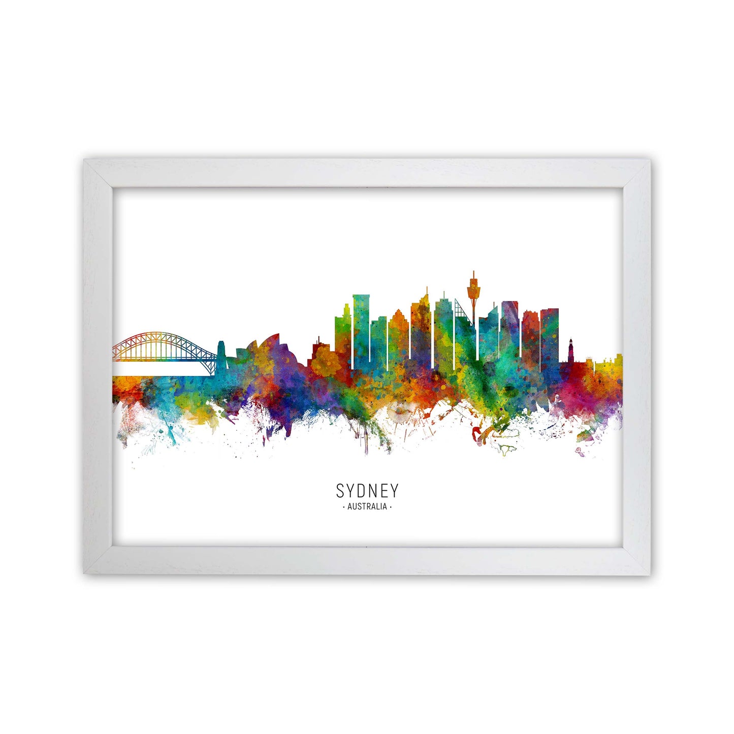 Sydney Australia Skyline Art Print by Michael Tompsett White Grain