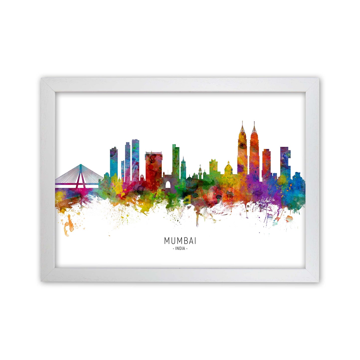 Mumbai India Skyline Art Print by Michael Tompsett White Grain