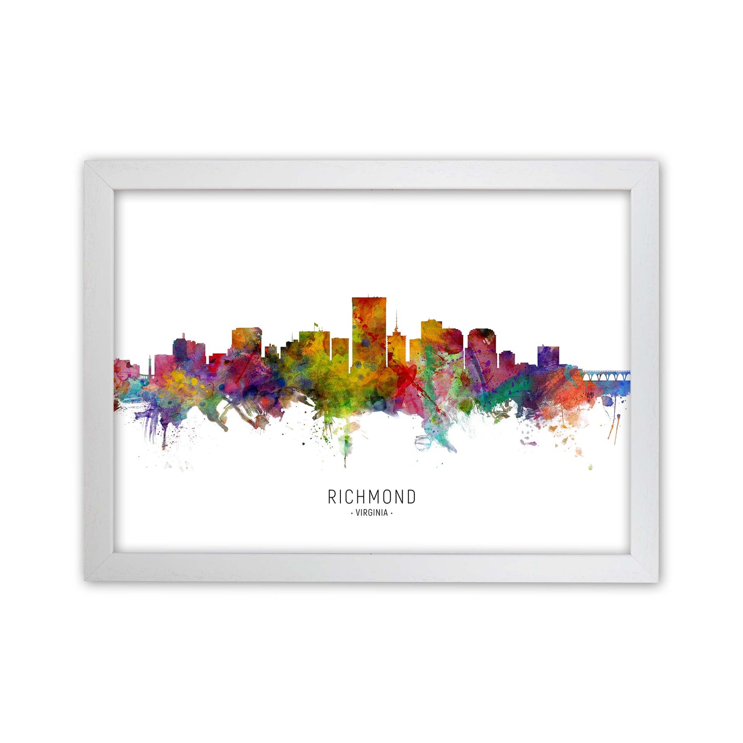 Richmond Virginia Skyline Art Print by Michael Tompsett White Grain