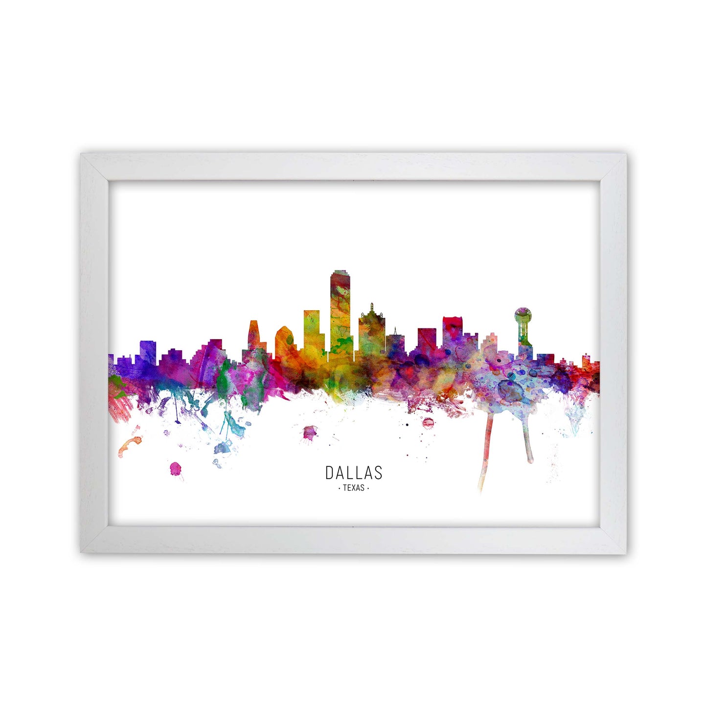 Dallas Texas Skyline Art Print by Michael Tompsett White Grain